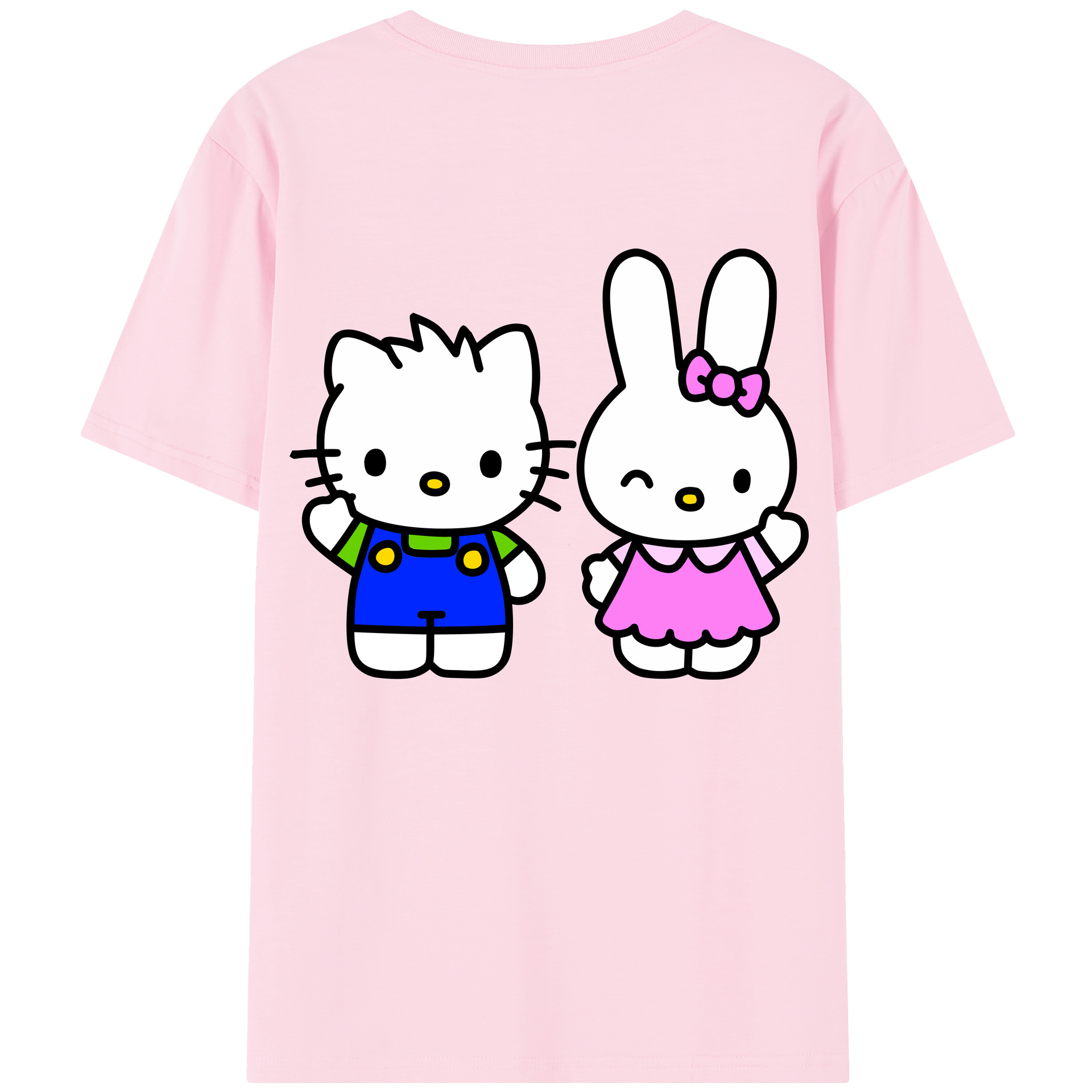 （画像用） Hello Kitty ハローキティ 綿100％半袖Tシャツ（背面プリント）