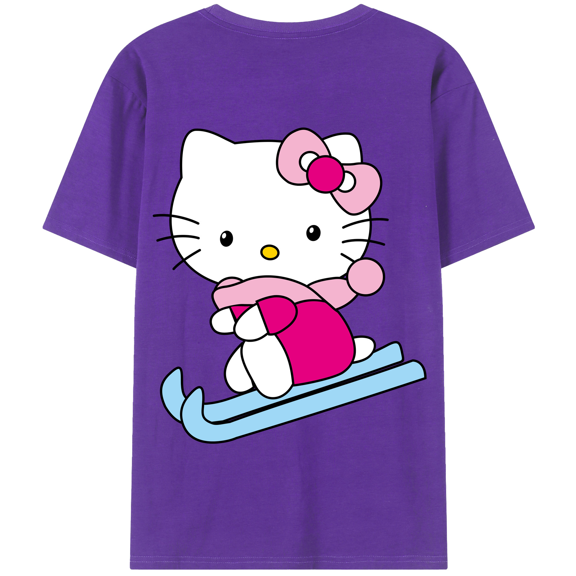 （画像用） Hello Kitty ハローキティ 綿100％半袖Tシャツ（背面プリント）