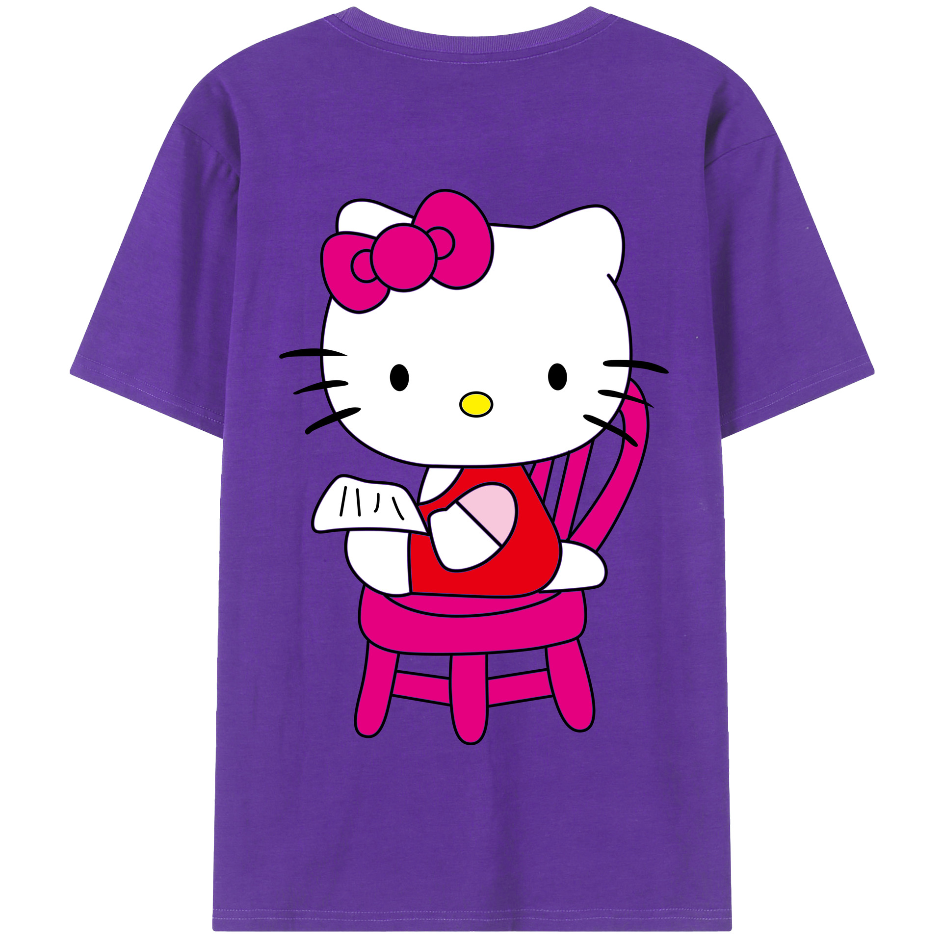 （画像用） Hello Kitty ハローキティ 綿100％半袖Tシャツ（背面プリント）