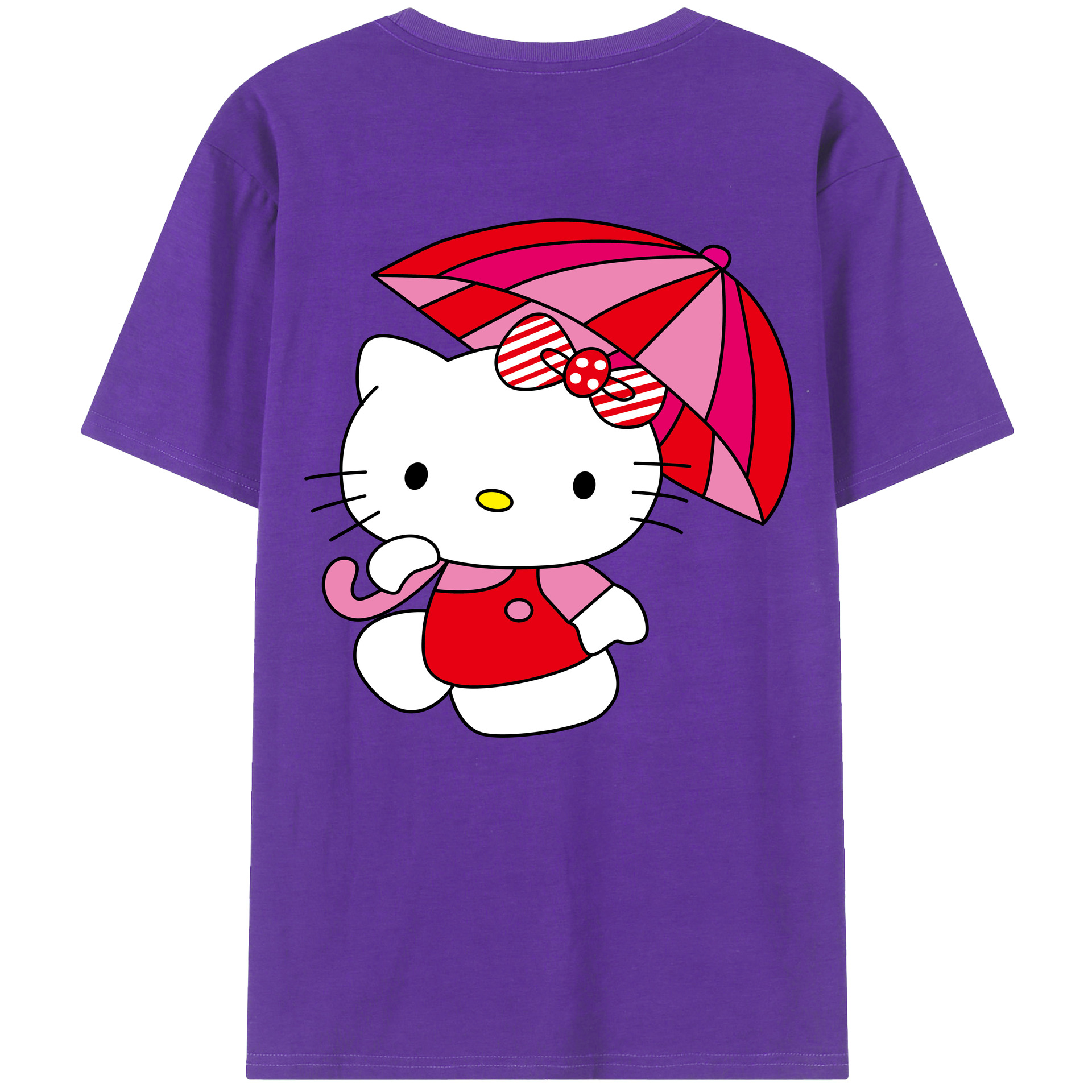 （画像用） Hello Kitty ハローキティ 綿100％半袖Tシャツ（背面プリント）