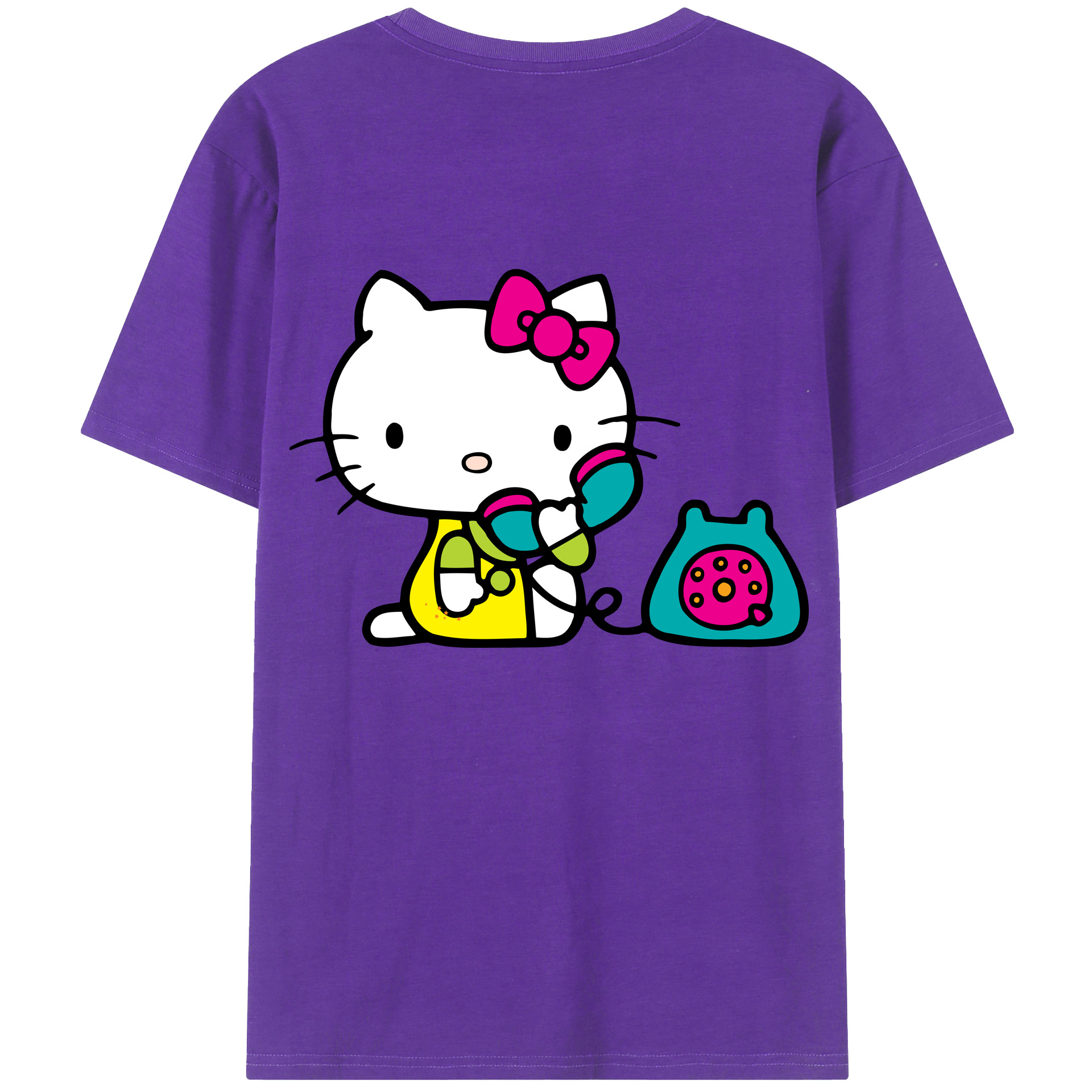（画像用） Hello Kitty ハローキティ 綿100％半袖Tシャツ（背面プリント）