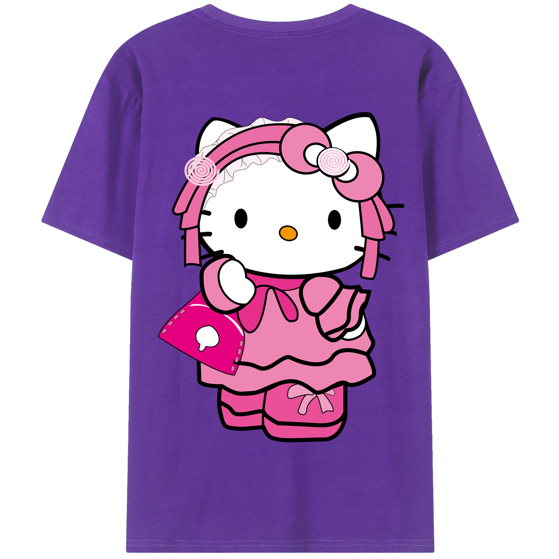 （画像用） Hello Kitty ハローキティ 綿100％半袖Tシャツ（背面プリント）