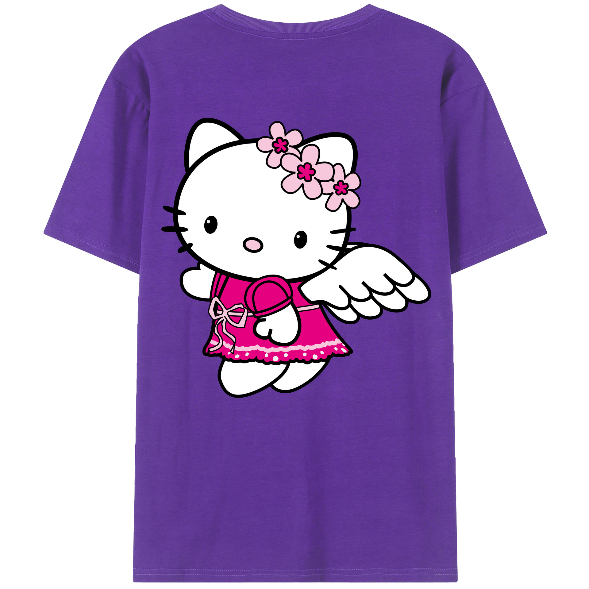 （画像用） Hello Kitty ハローキティ 綿100％半袖Tシャツ（背面プリント）