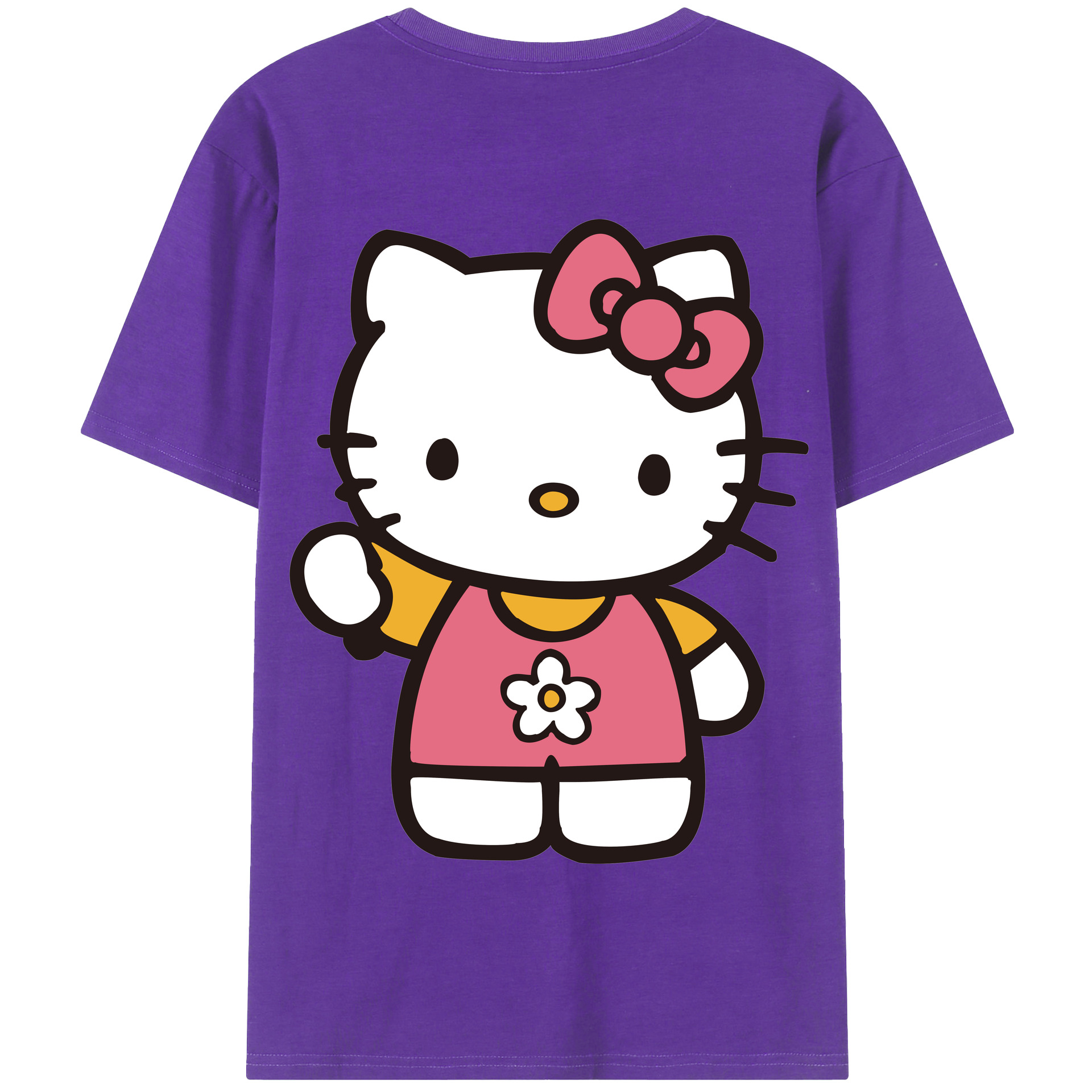（画像用） Hello Kitty ハローキティ 綿100％半袖Tシャツ（背面プリント）