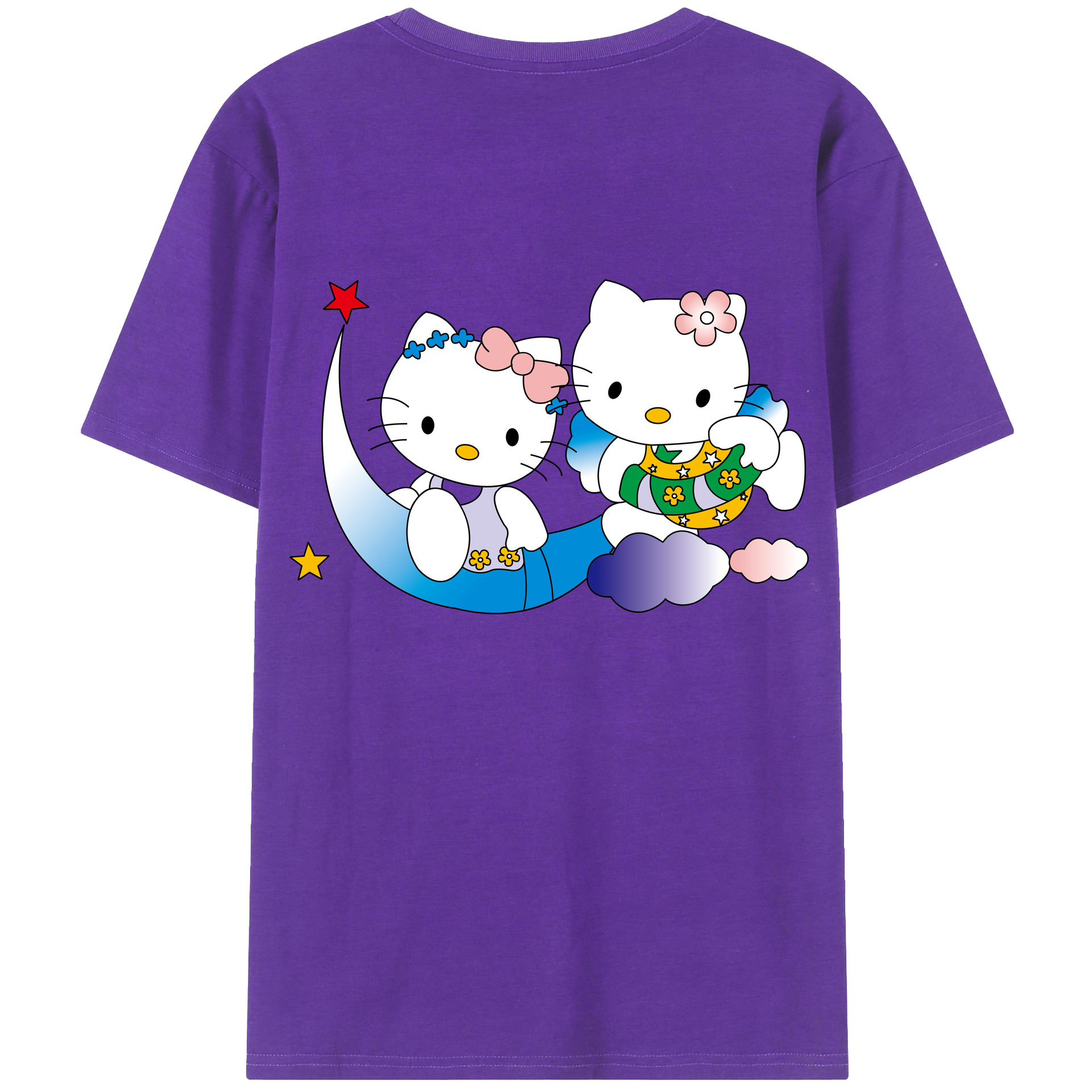 （画像用） Hello Kitty ハローキティ 綿100％半袖Tシャツ（背面プリント）