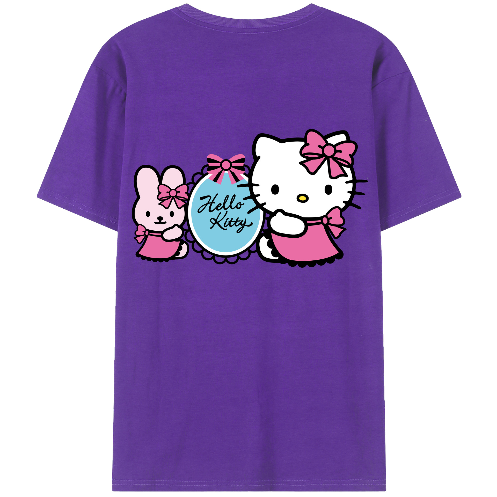 （画像用） Hello Kitty ハローキティ 綿100％半袖Tシャツ（背面プリント）
