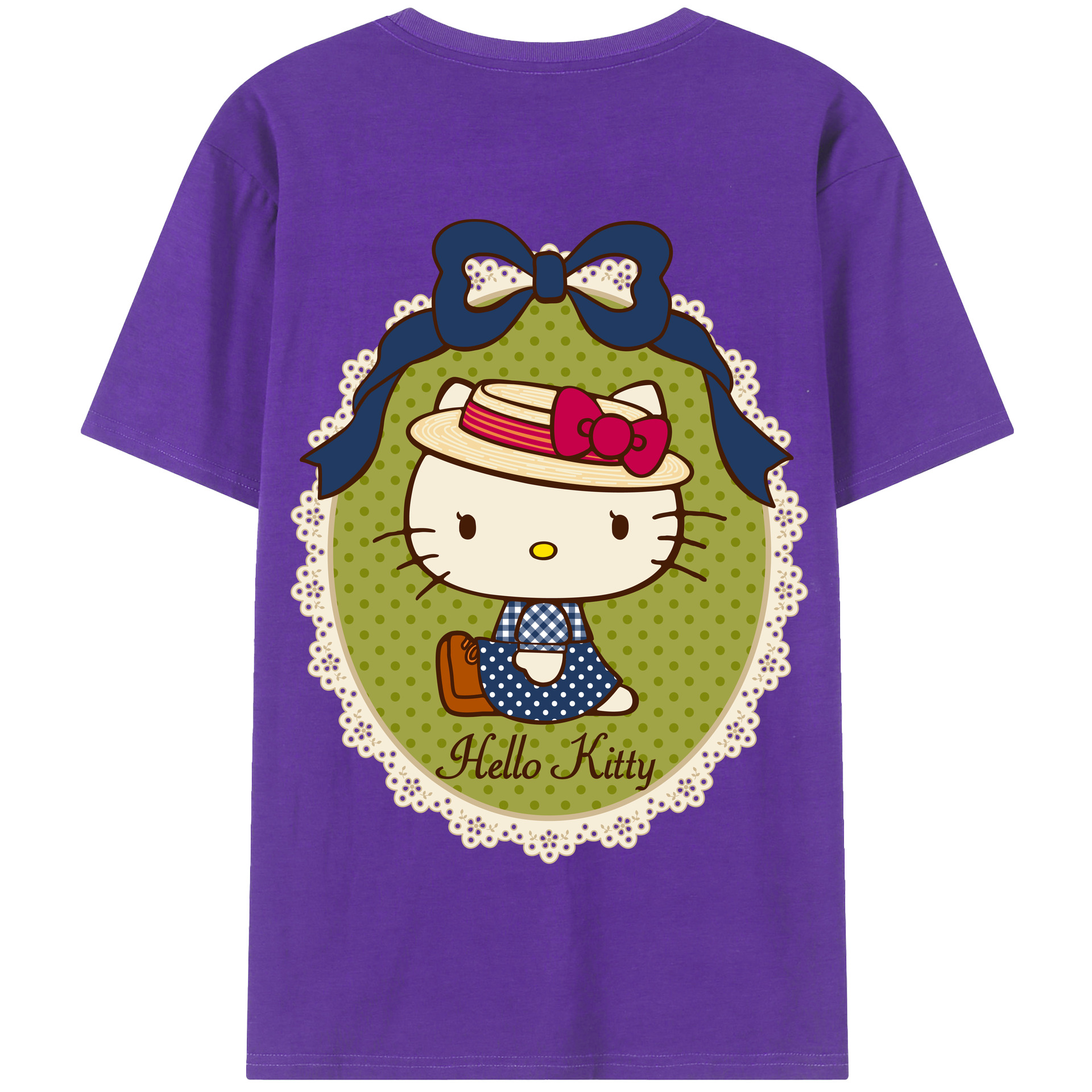 （画像用） Hello Kitty ハローキティ 綿100％半袖Tシャツ（背面プリント）