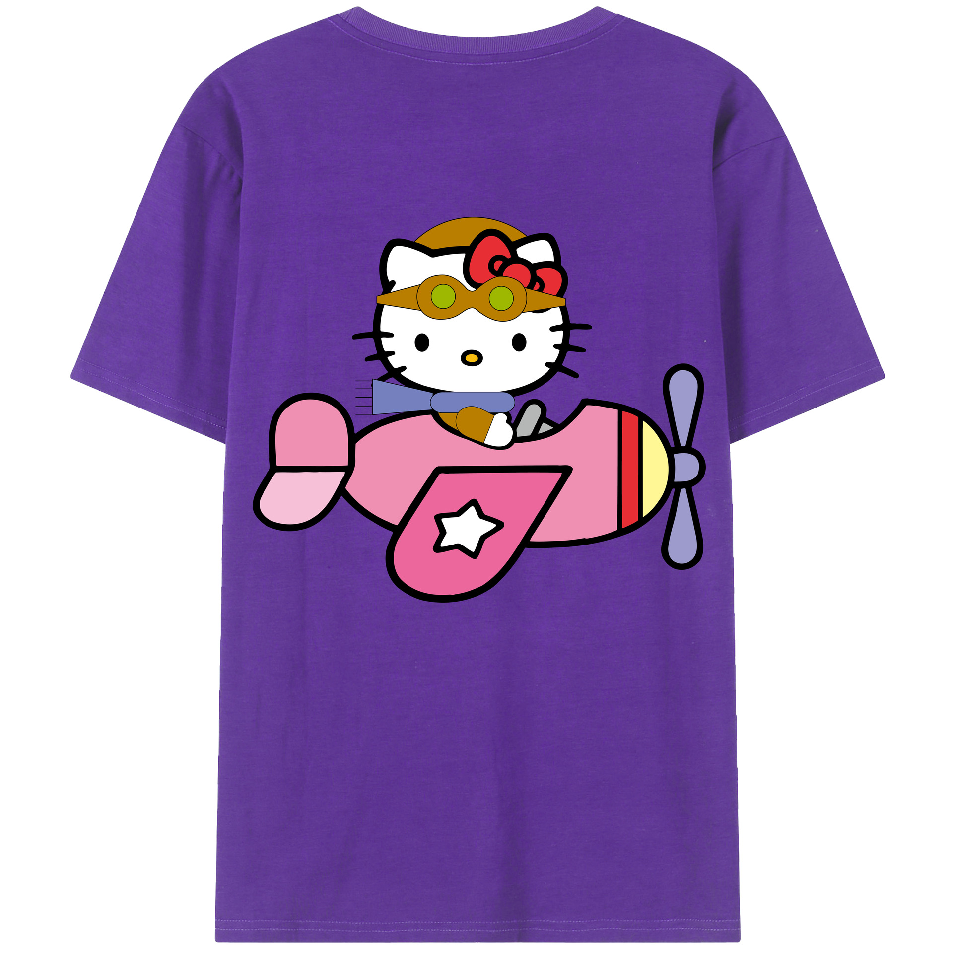 （画像用） Hello Kitty ハローキティ 綿100％半袖Tシャツ（背面プリント）