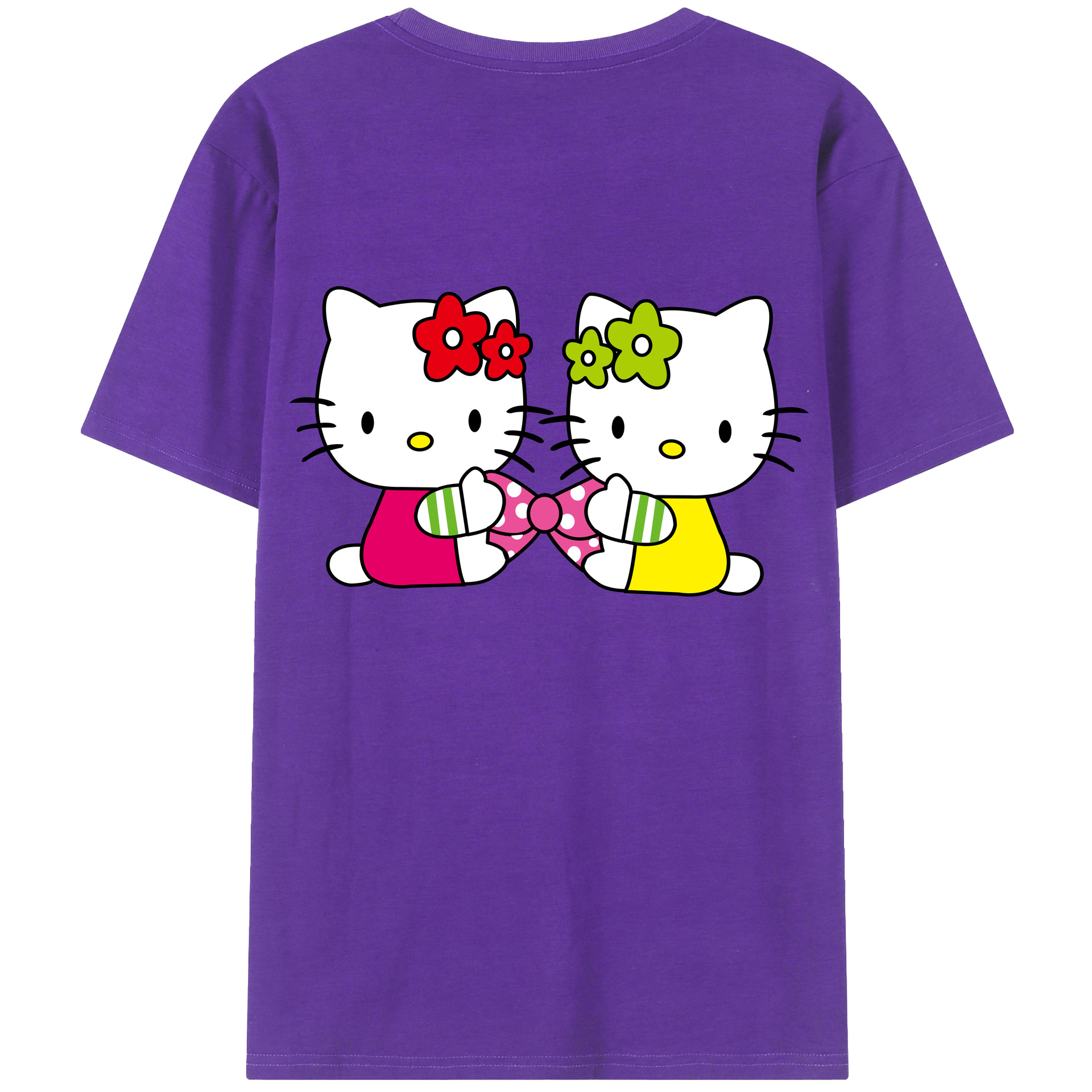 （画像用） Hello Kitty ハローキティ 綿100％半袖Tシャツ（背面プリント）