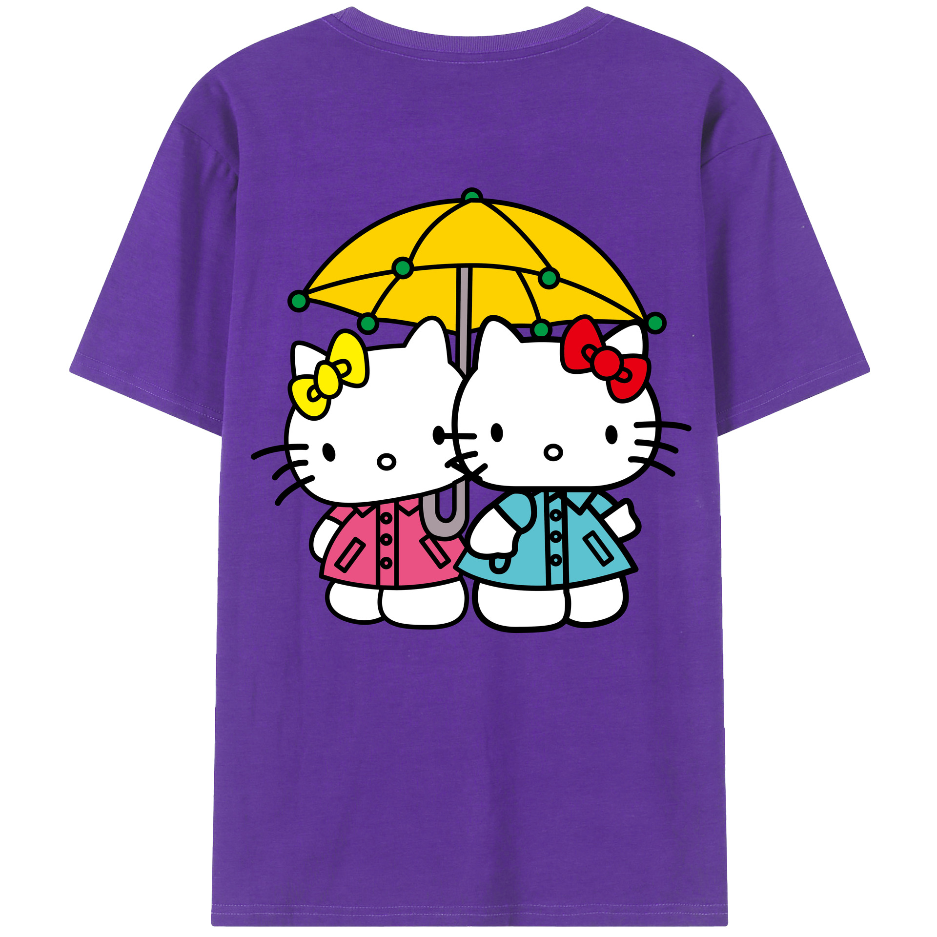 （画像用） Hello Kitty ハローキティ 綿100％半袖Tシャツ（背面プリント）