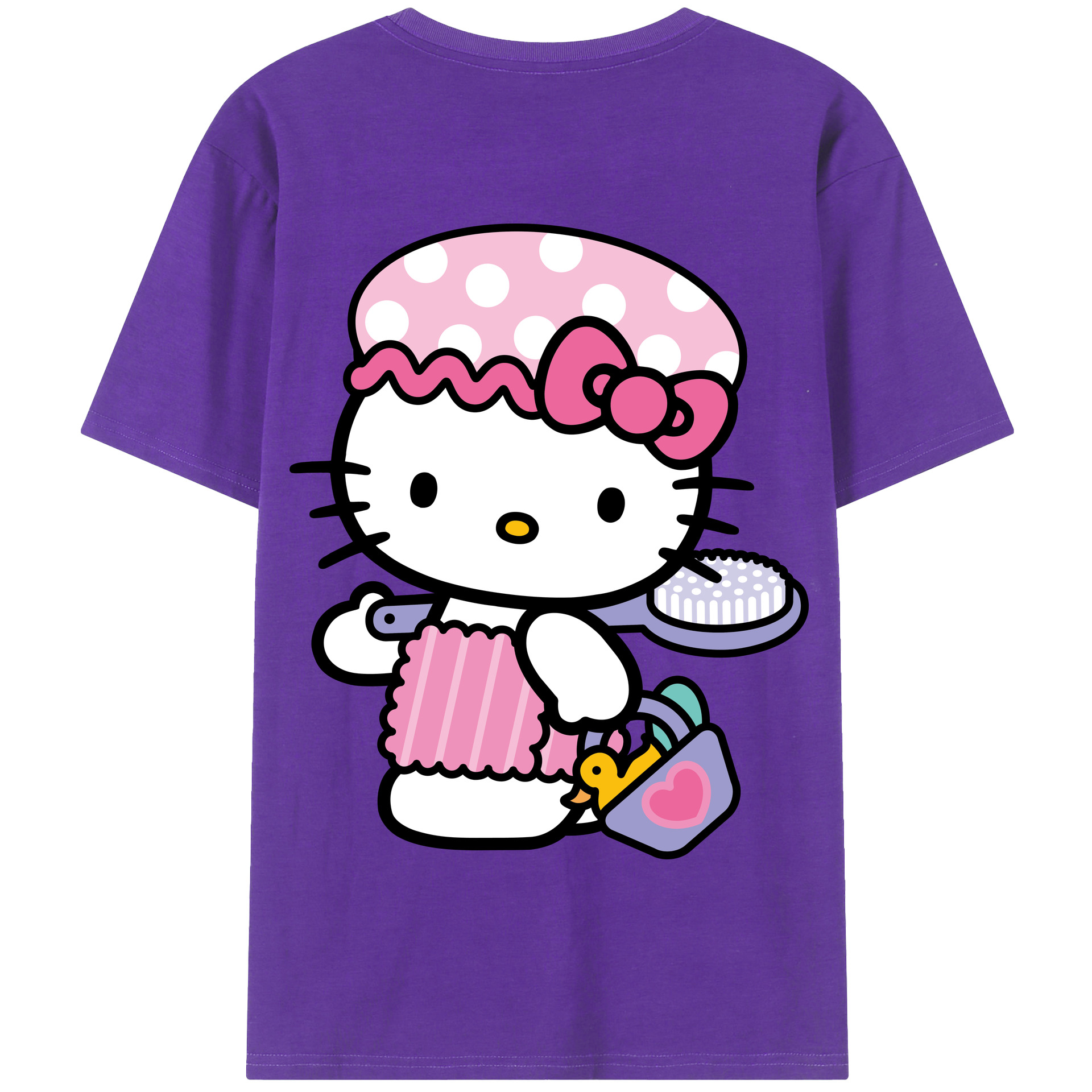 （画像用） Hello Kitty ハローキティ 綿100％半袖Tシャツ（背面プリント）