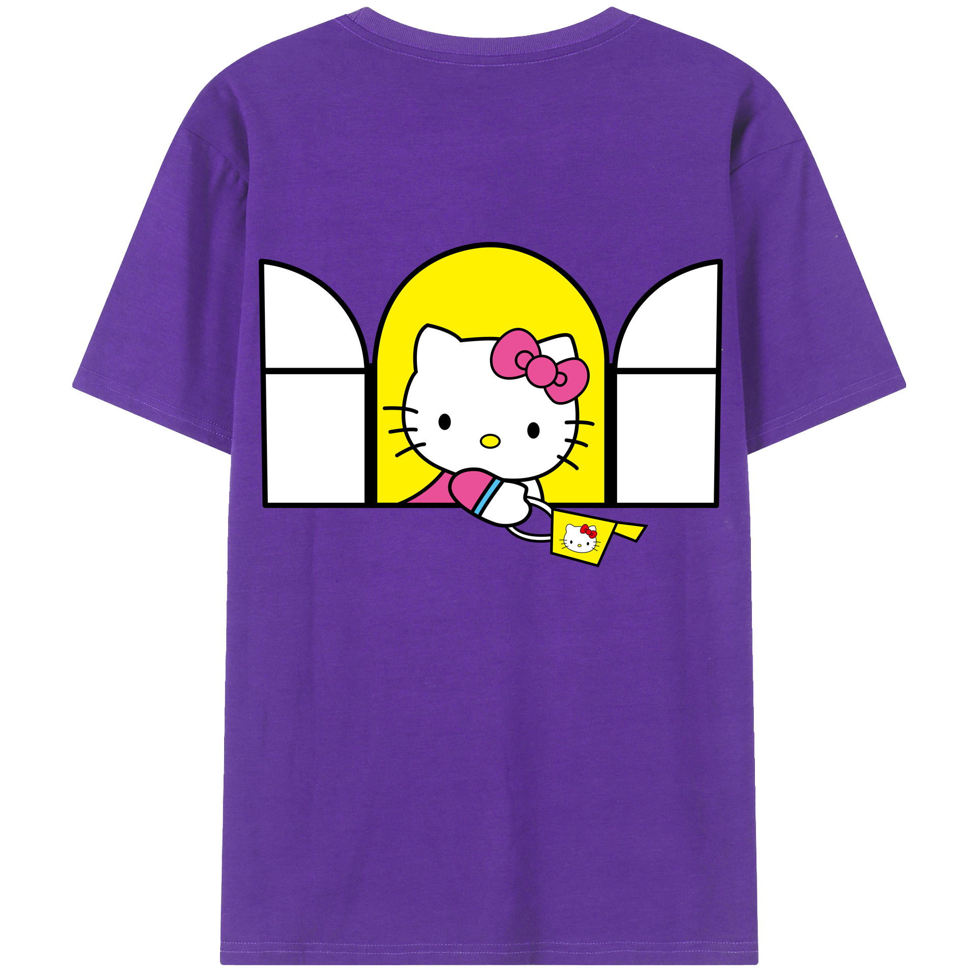 （画像用） Hello Kitty ハローキティ 綿100％半袖Tシャツ（背面プリント）
