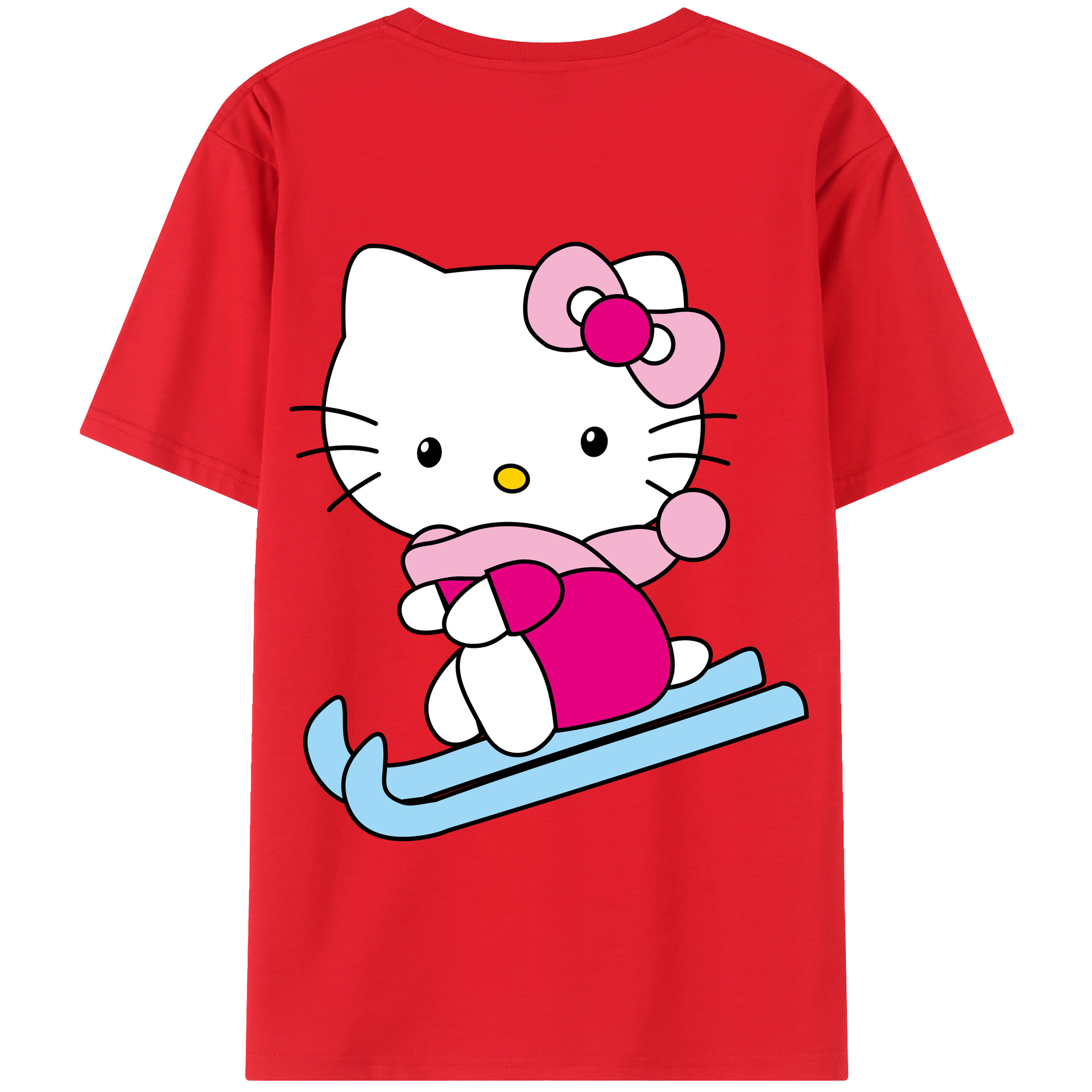 （画像用） Hello Kitty ハローキティ 綿100％半袖Tシャツ（背面プリント）