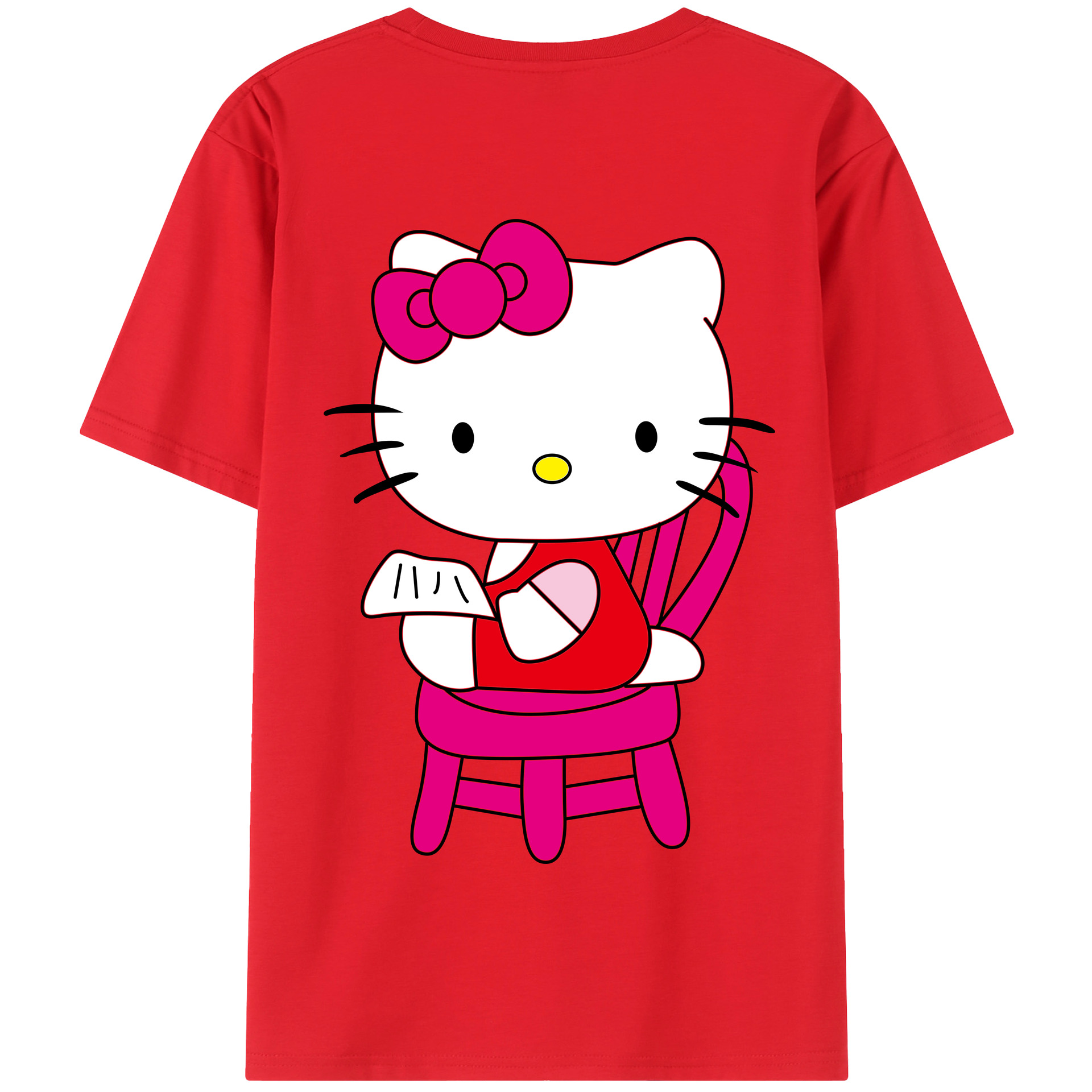 （画像用） Hello Kitty ハローキティ 綿100％半袖Tシャツ（背面プリント）