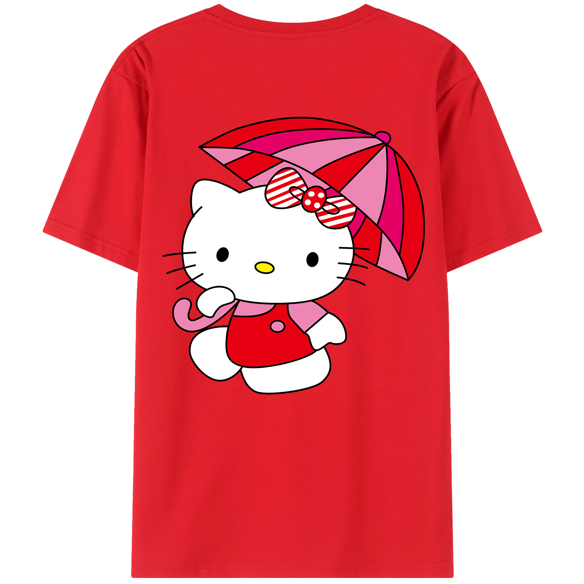 （画像用） Hello Kitty ハローキティ 綿100％半袖Tシャツ（背面プリント）