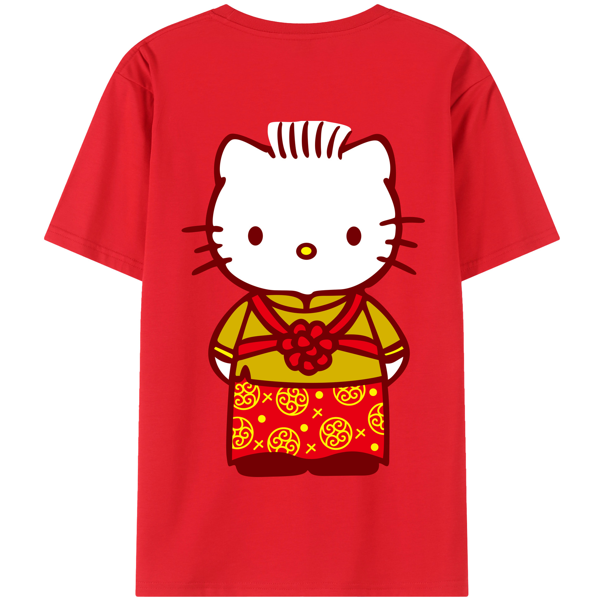 （画像用） Hello Kitty ハローキティ 綿100％半袖Tシャツ（背面プリント）