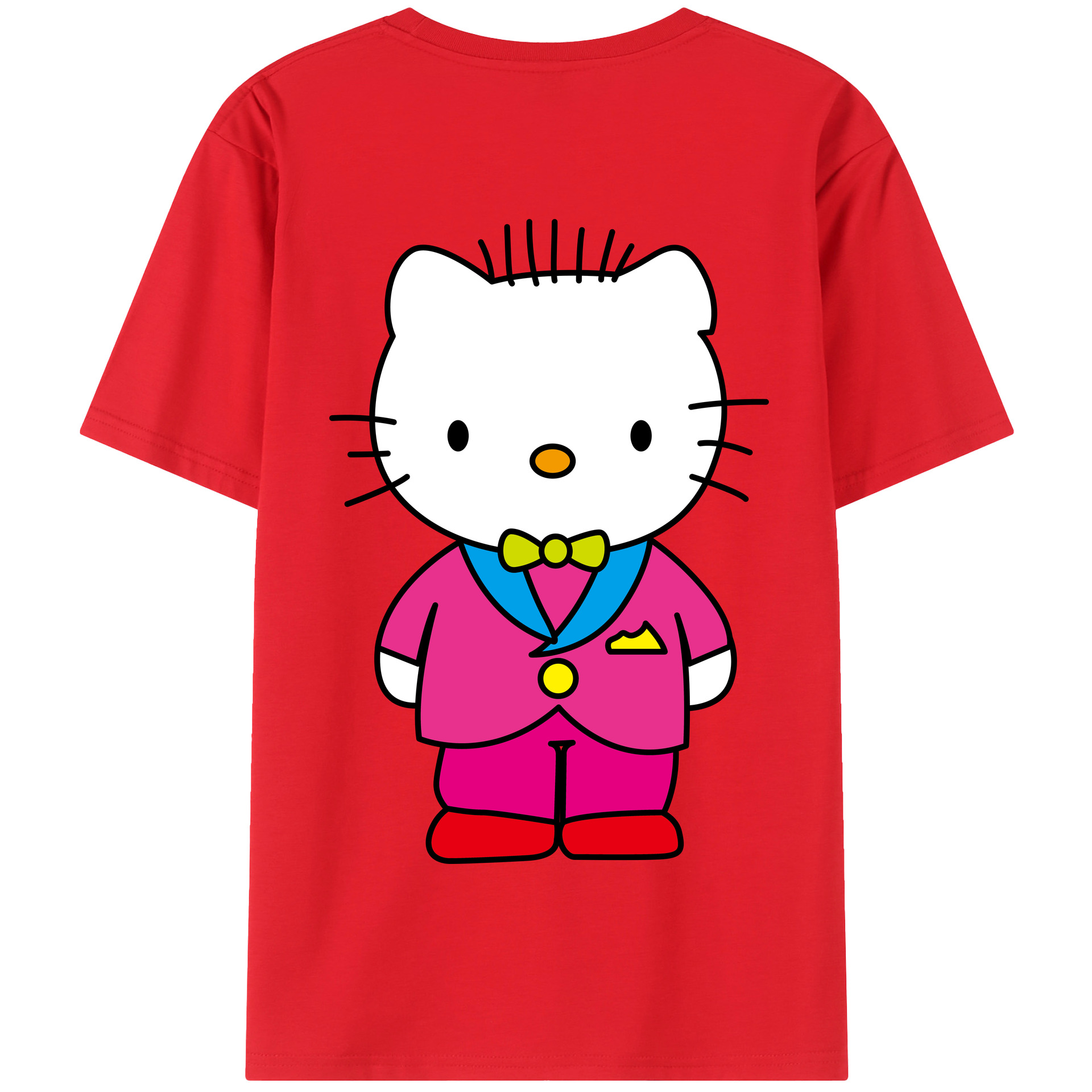 （画像用） Hello Kitty ハローキティ 綿100％半袖Tシャツ（背面プリント）