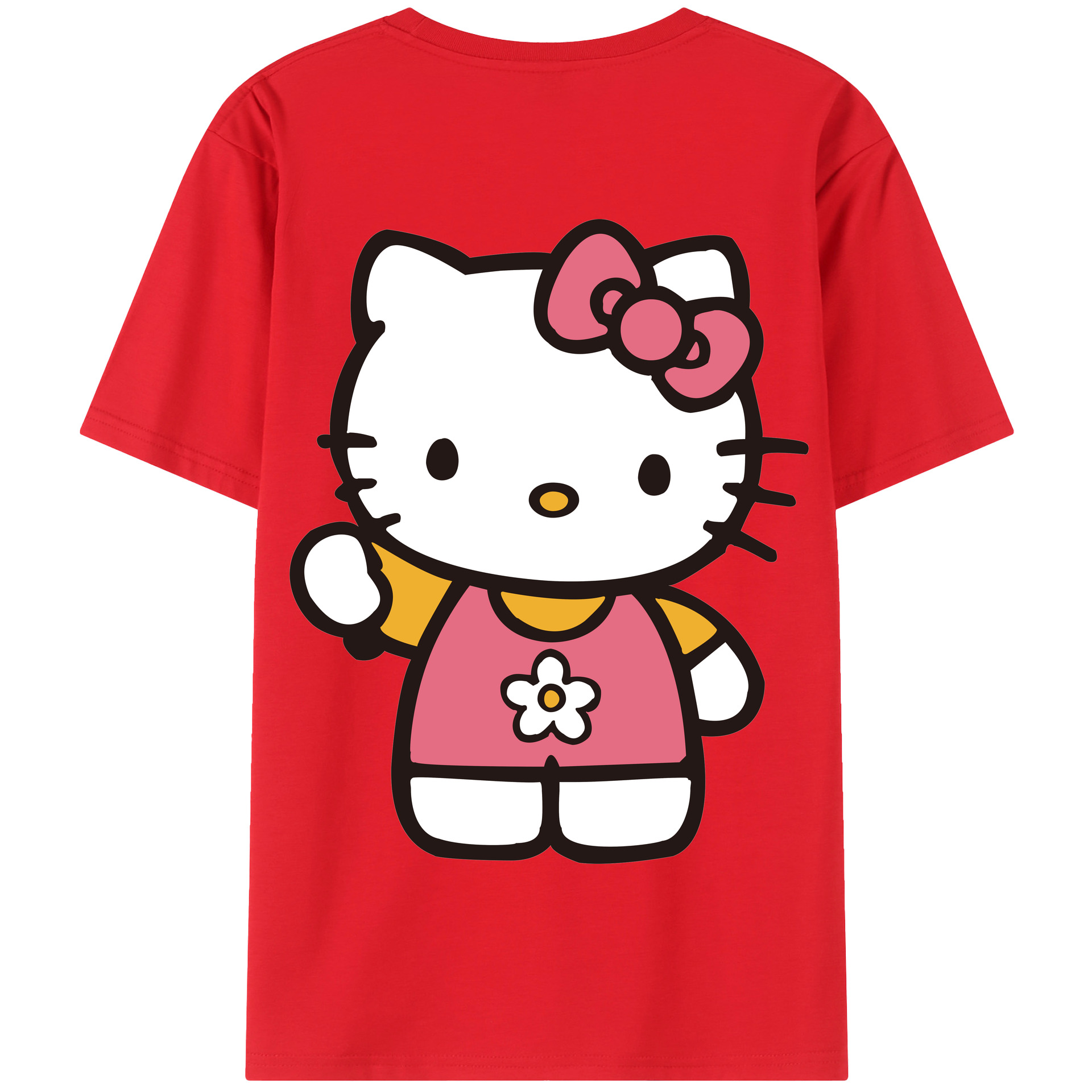 （画像用） Hello Kitty ハローキティ 綿100％半袖Tシャツ（背面プリント）