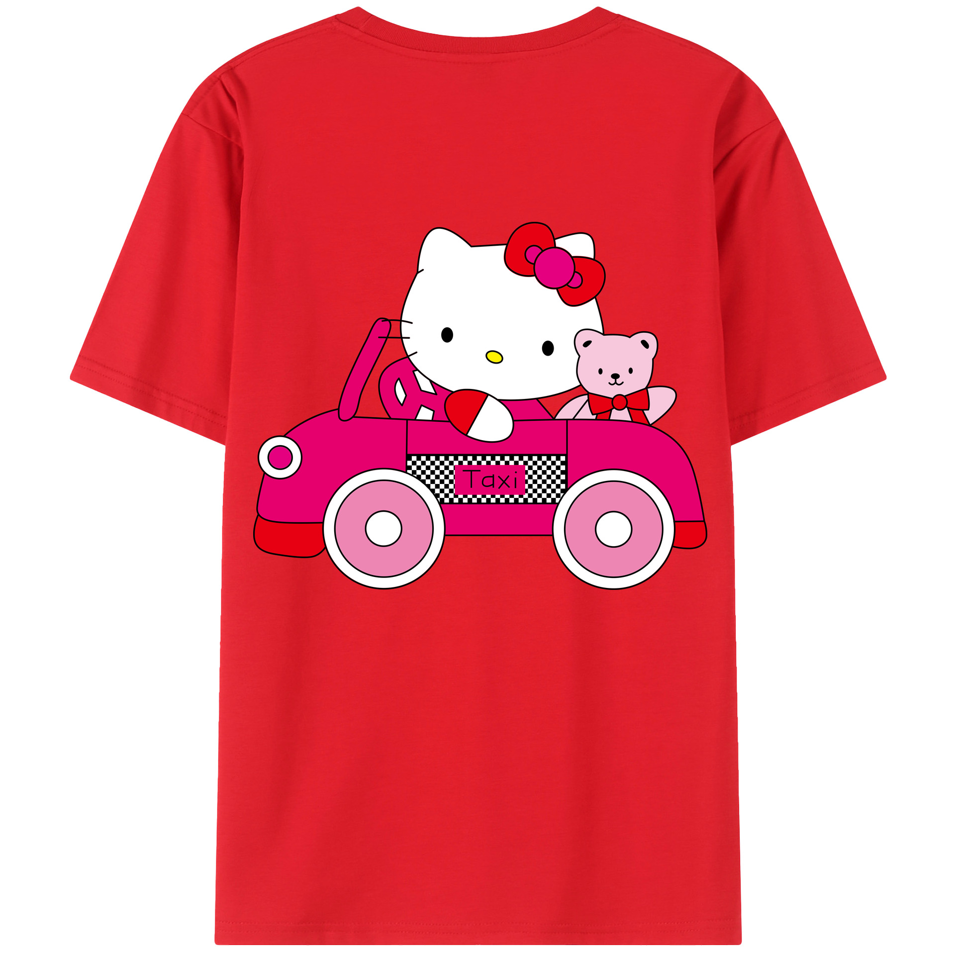 （画像用） Hello Kitty ハローキティ 綿100％半袖Tシャツ（背面プリント）