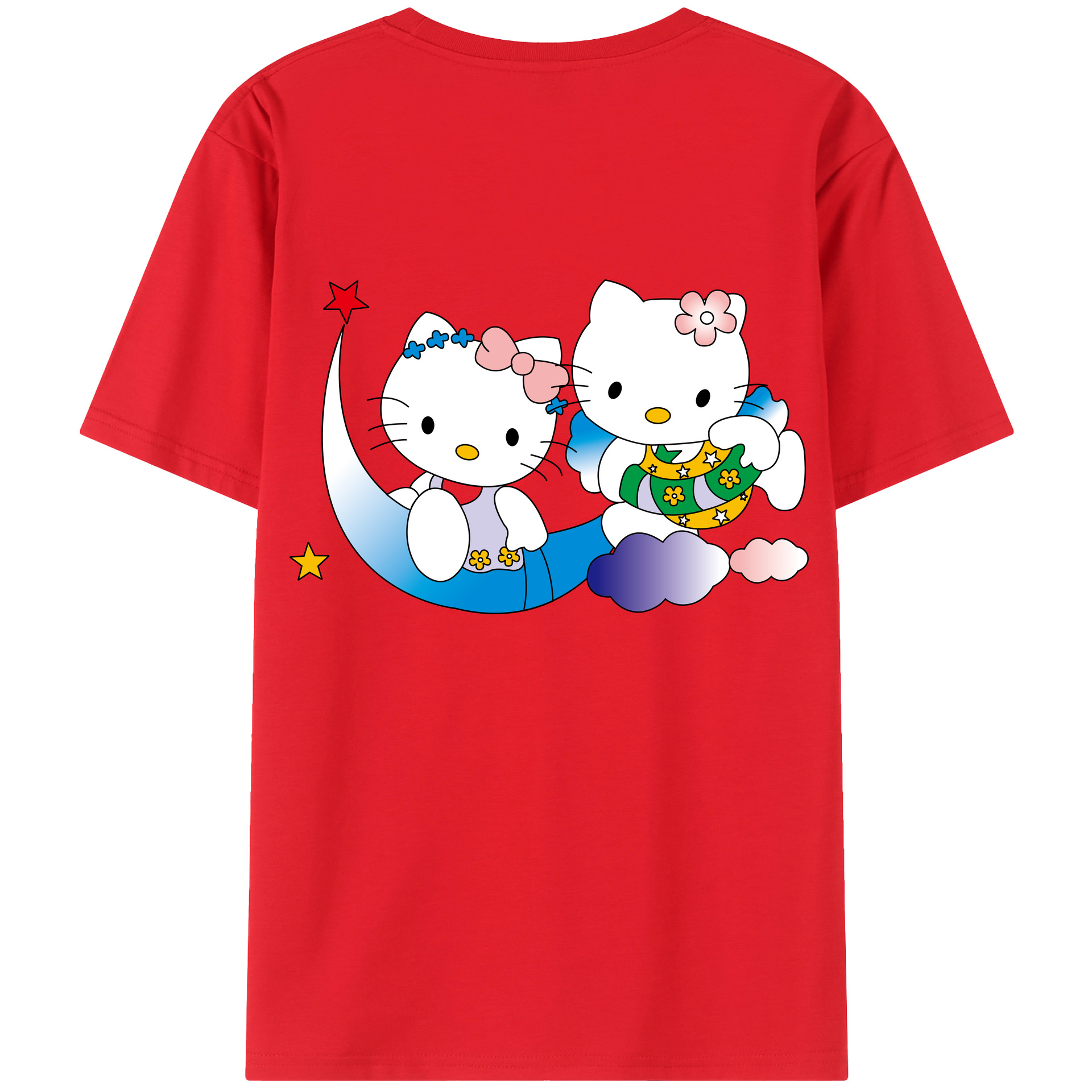 （画像用） Hello Kitty ハローキティ 綿100％半袖Tシャツ（背面プリント）