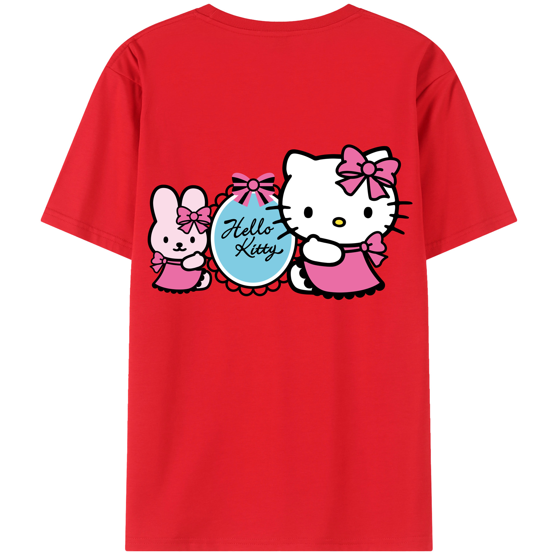 （画像用） Hello Kitty ハローキティ 綿100％半袖Tシャツ（背面プリント）