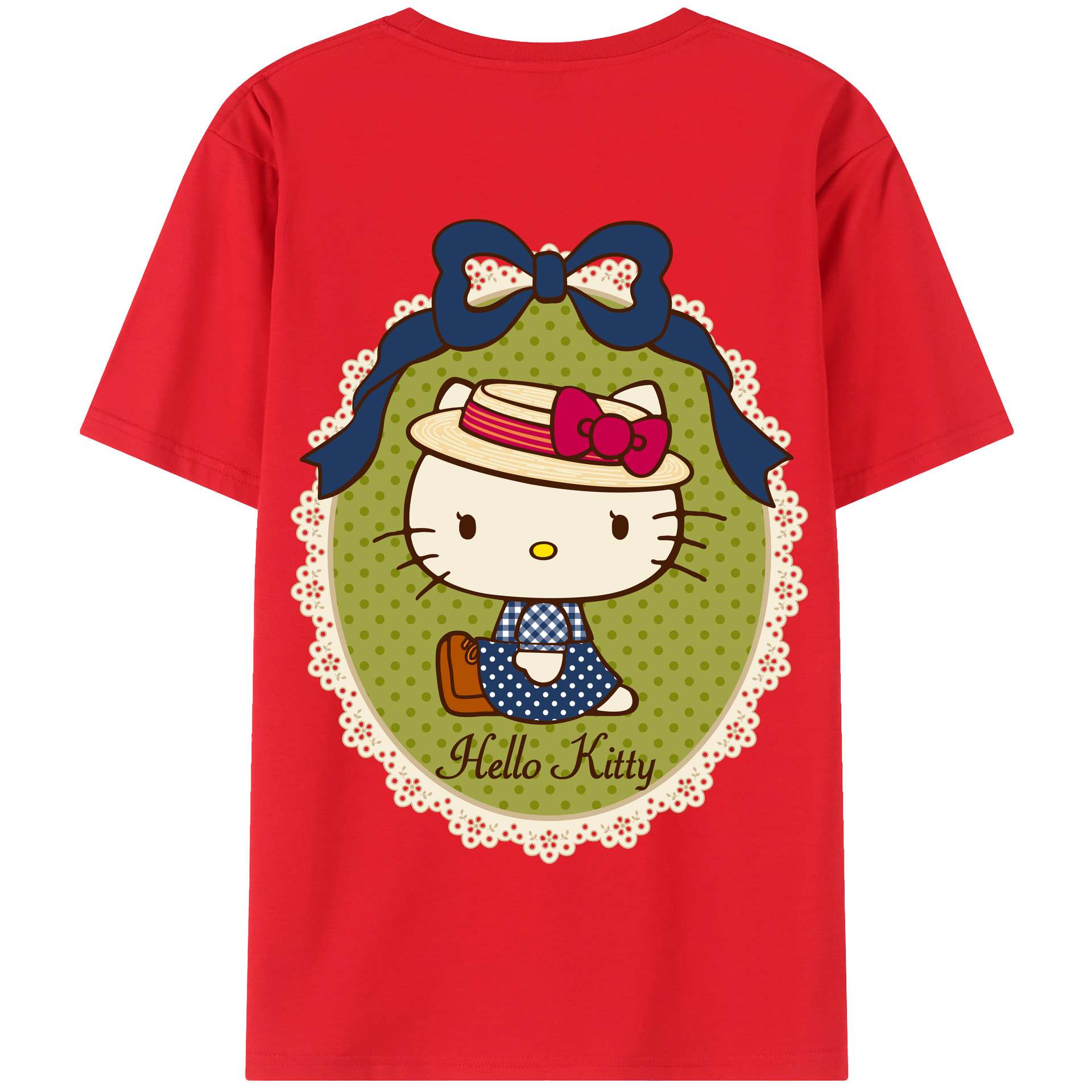 （画像用） Hello Kitty ハローキティ 綿100％半袖Tシャツ（背面プリント）