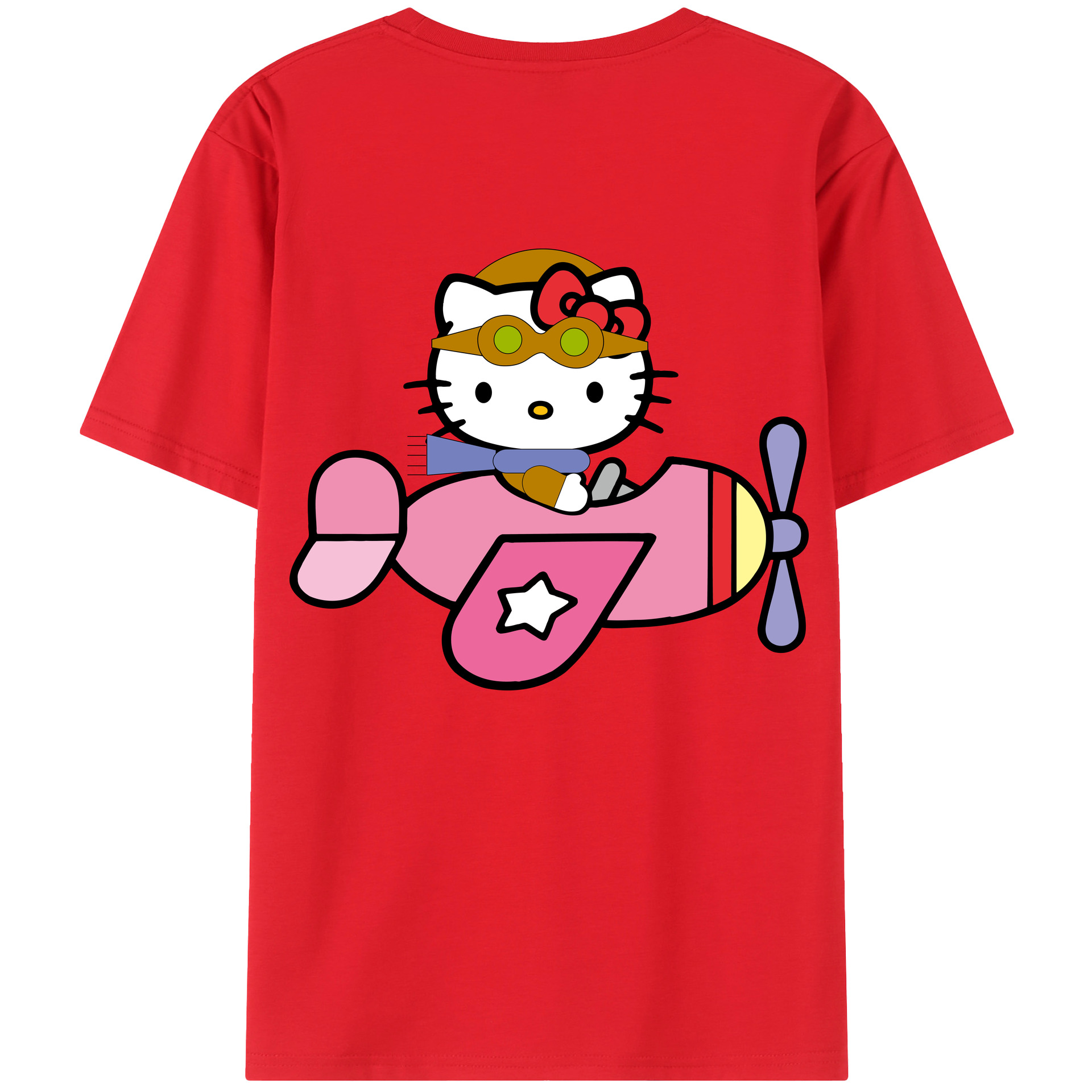 （画像用） Hello Kitty ハローキティ 綿100％半袖Tシャツ（背面プリント）