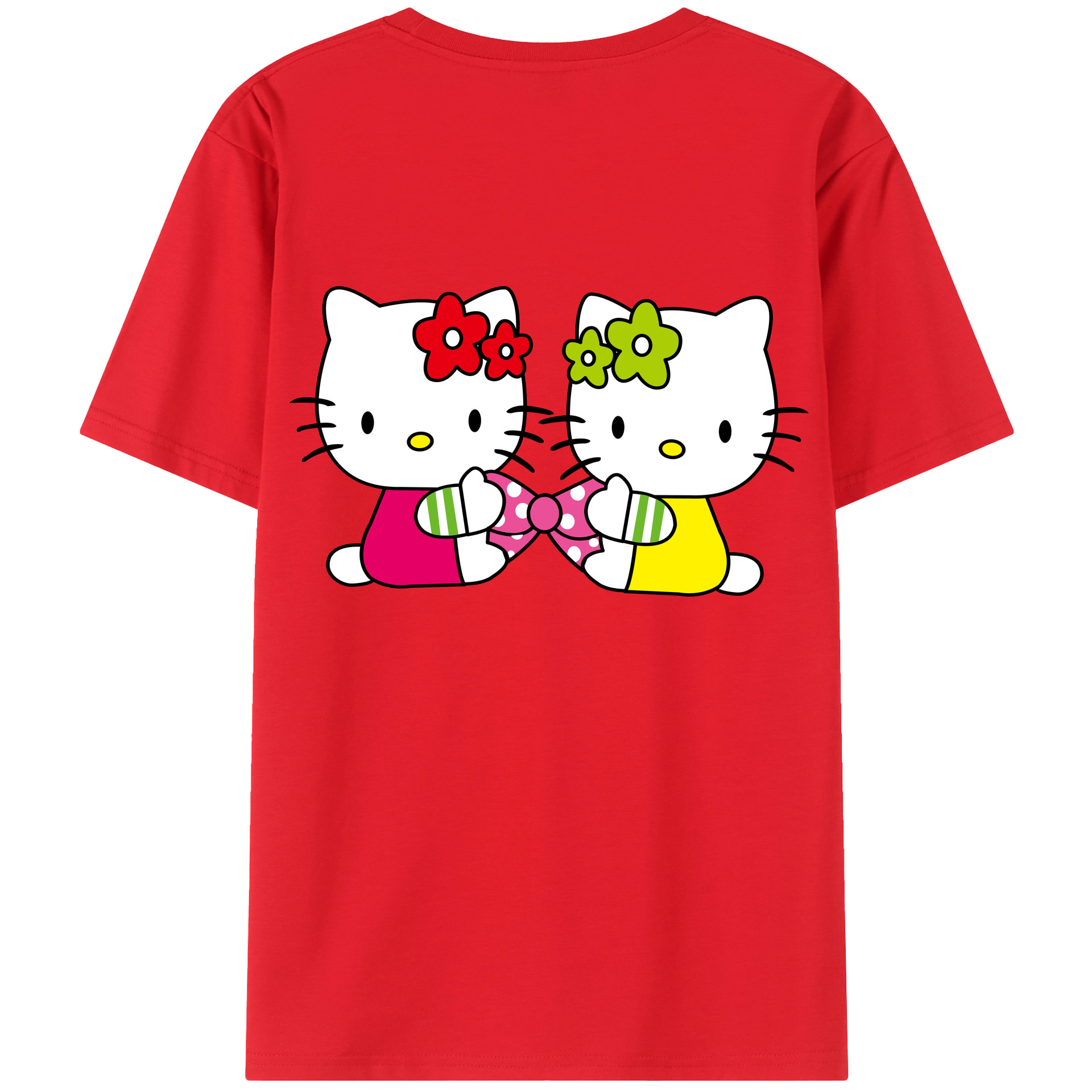 （画像用） Hello Kitty ハローキティ 綿100％半袖Tシャツ（背面プリント）