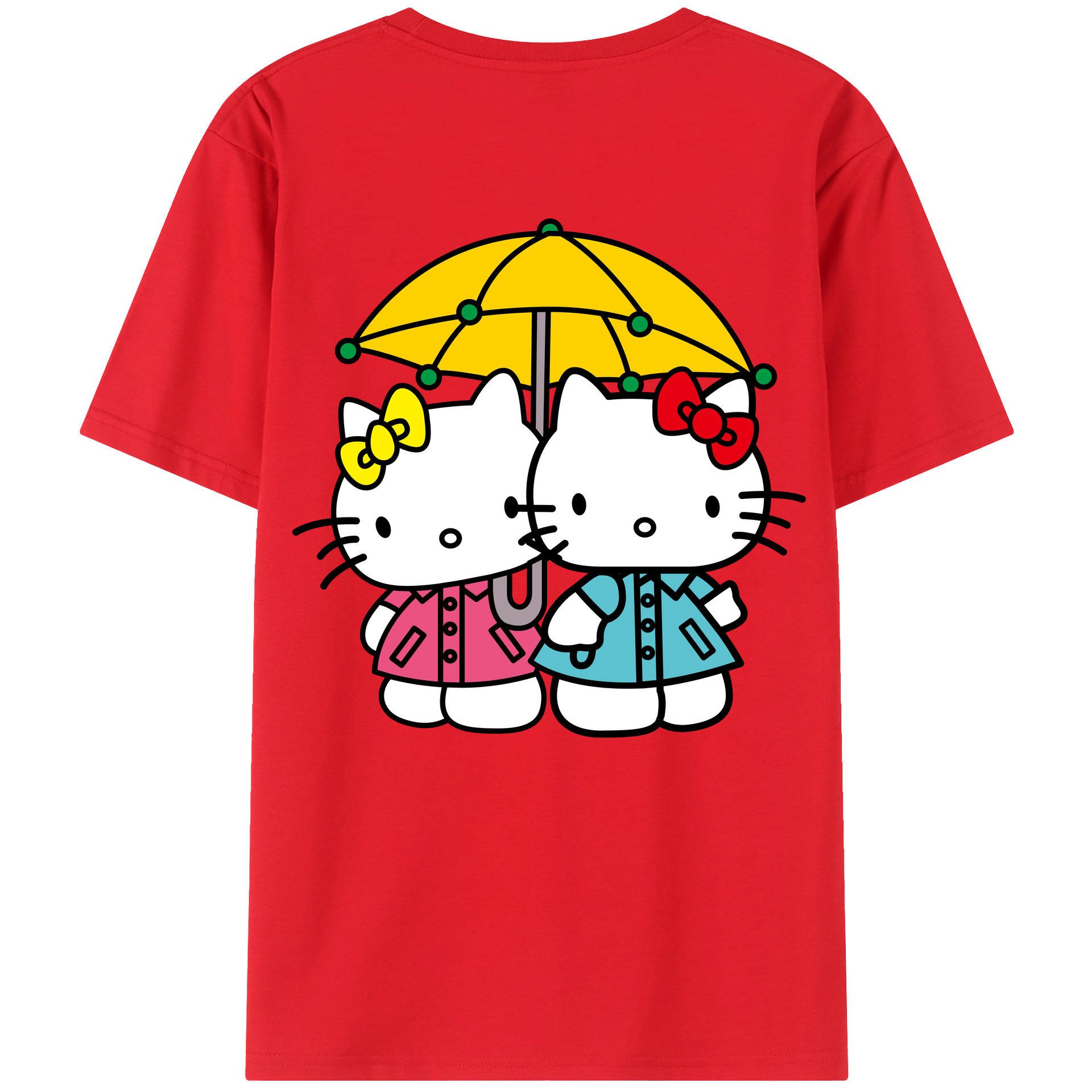 （画像用） Hello Kitty ハローキティ 綿100％半袖Tシャツ（背面プリント）