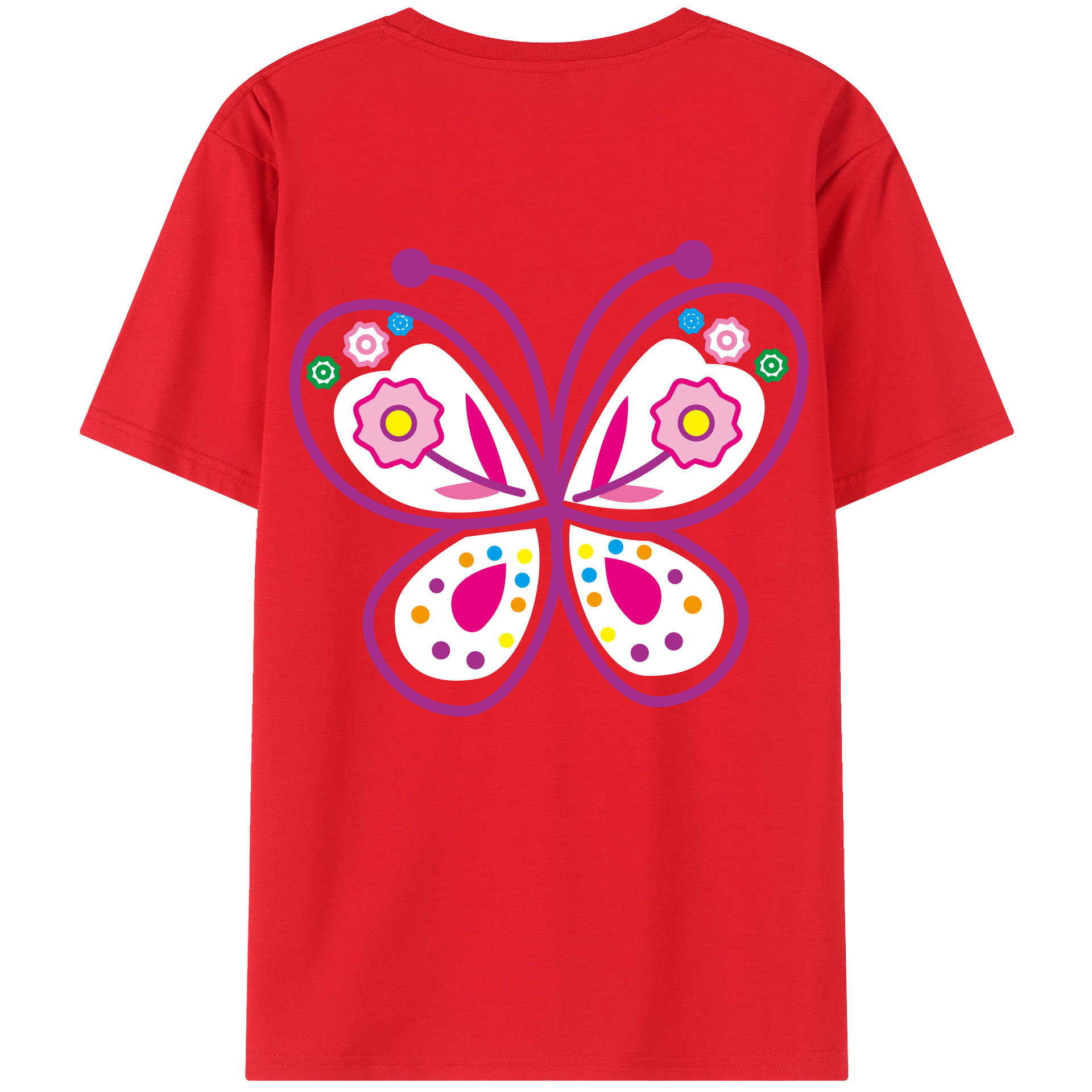 （画像用） Hello Kitty ハローキティ 綿100％半袖Tシャツ（背面プリント）