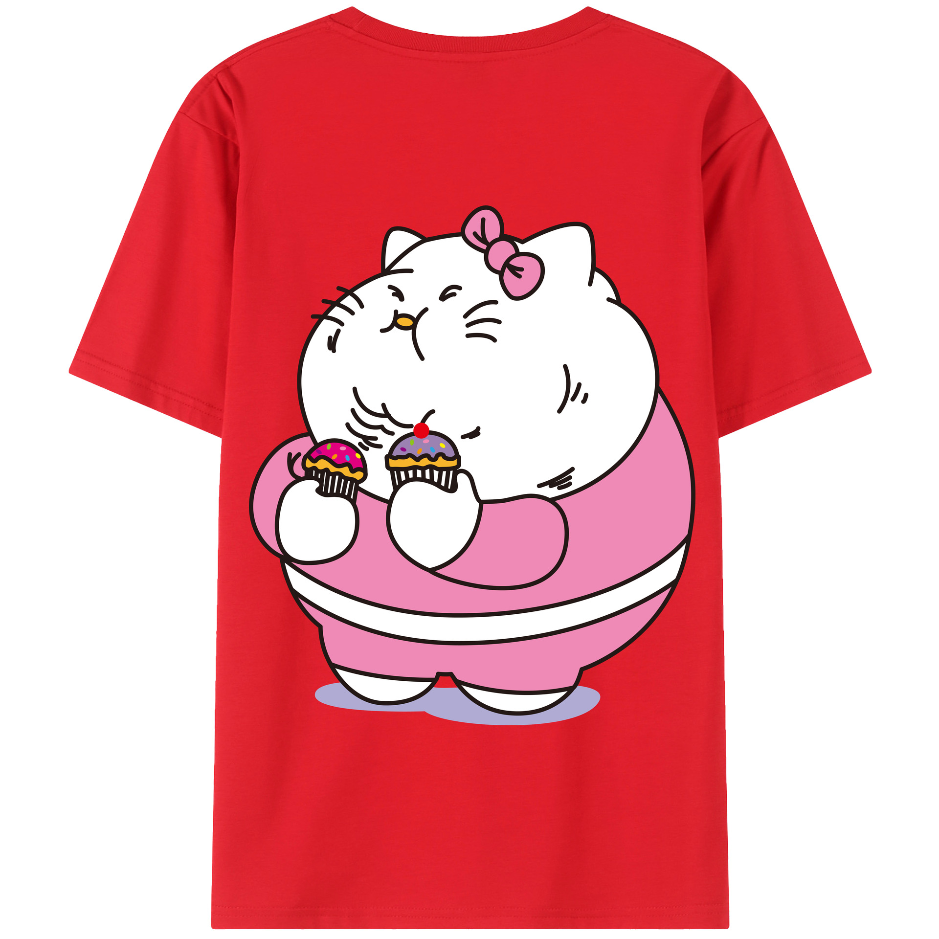 （画像用） Hello Kitty ハローキティ 綿100％半袖Tシャツ（背面プリント）