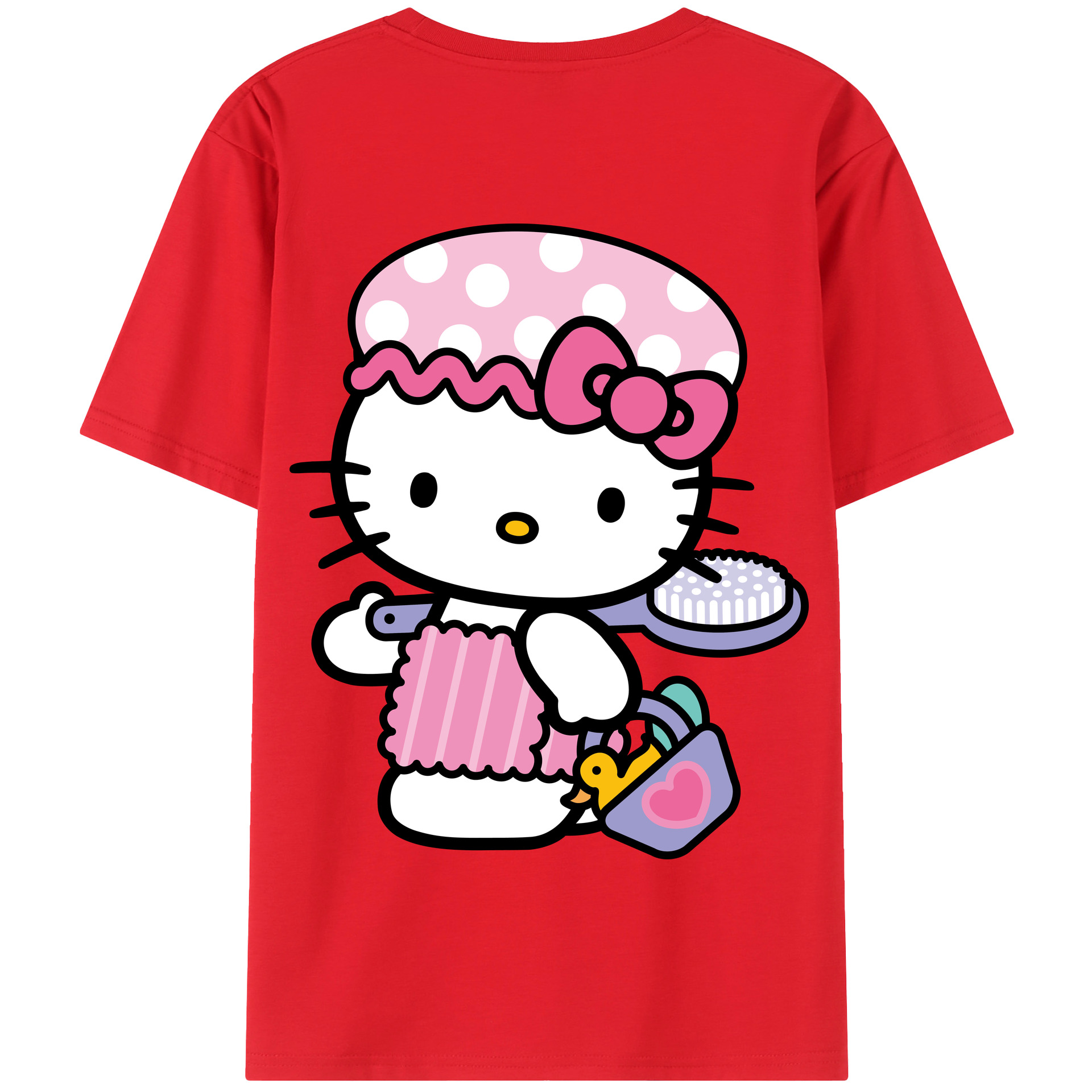 （画像用） Hello Kitty ハローキティ 綿100％半袖Tシャツ（背面プリント）