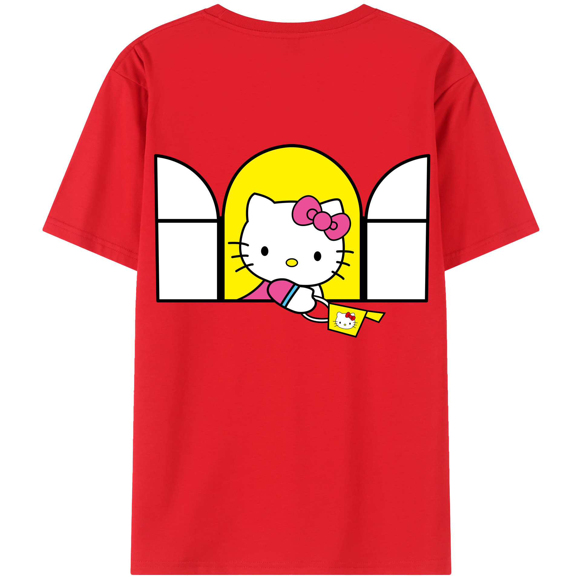 （画像用） Hello Kitty ハローキティ 綿100％半袖Tシャツ（背面プリント）