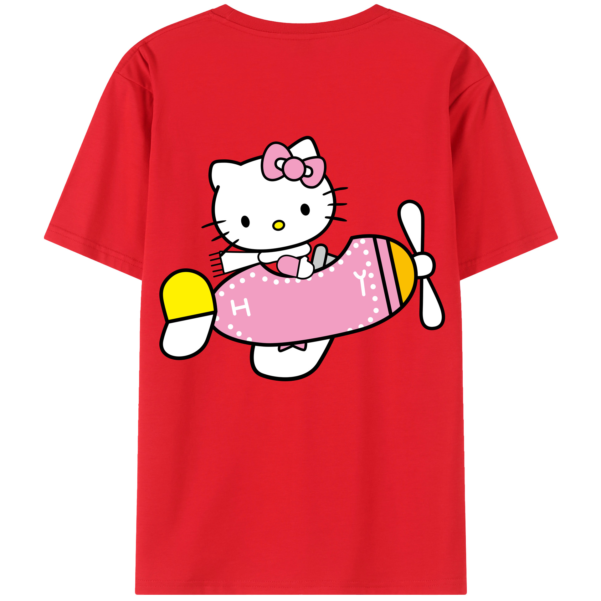 （画像用） Hello Kitty ハローキティ 綿100％半袖Tシャツ（背面プリント）
