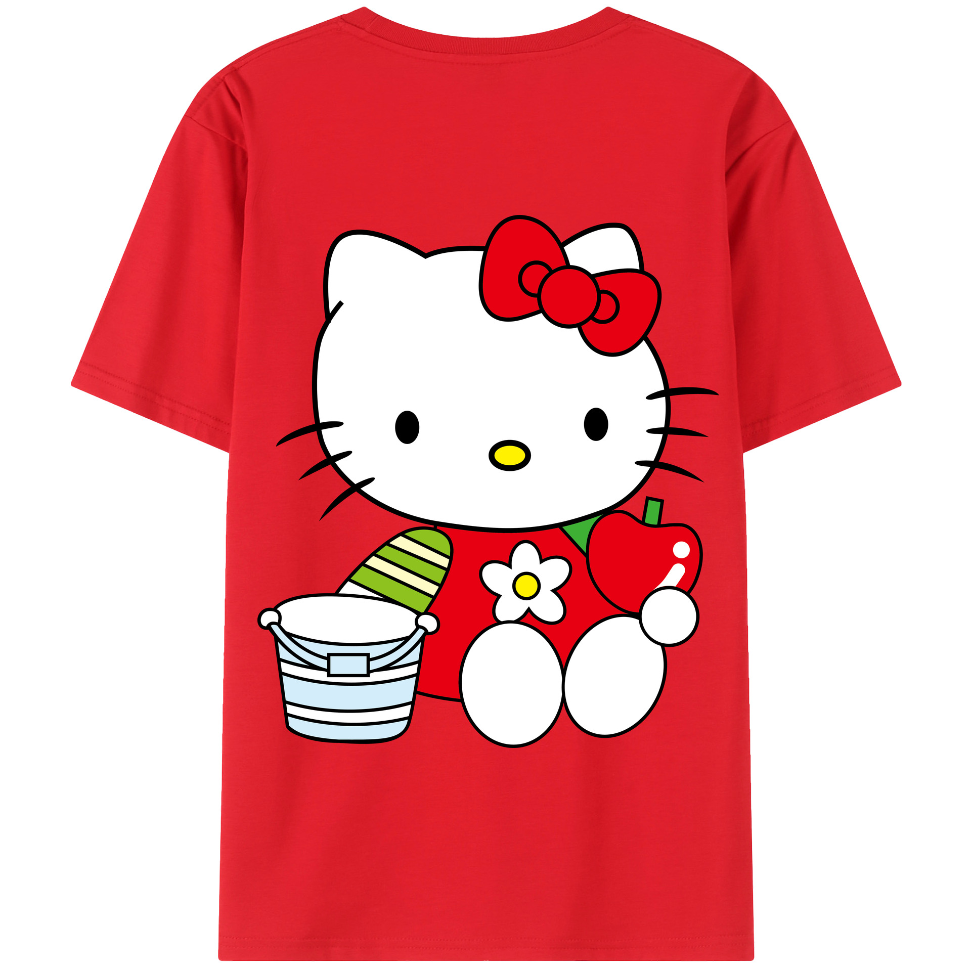（画像用） Hello Kitty ハローキティ 綿100％半袖Tシャツ（背面プリント）