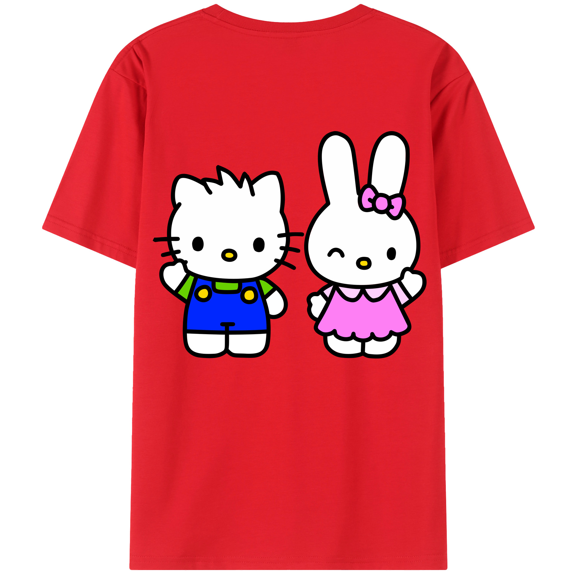 （画像用） Hello Kitty ハローキティ 綿100％半袖Tシャツ（背面プリント）