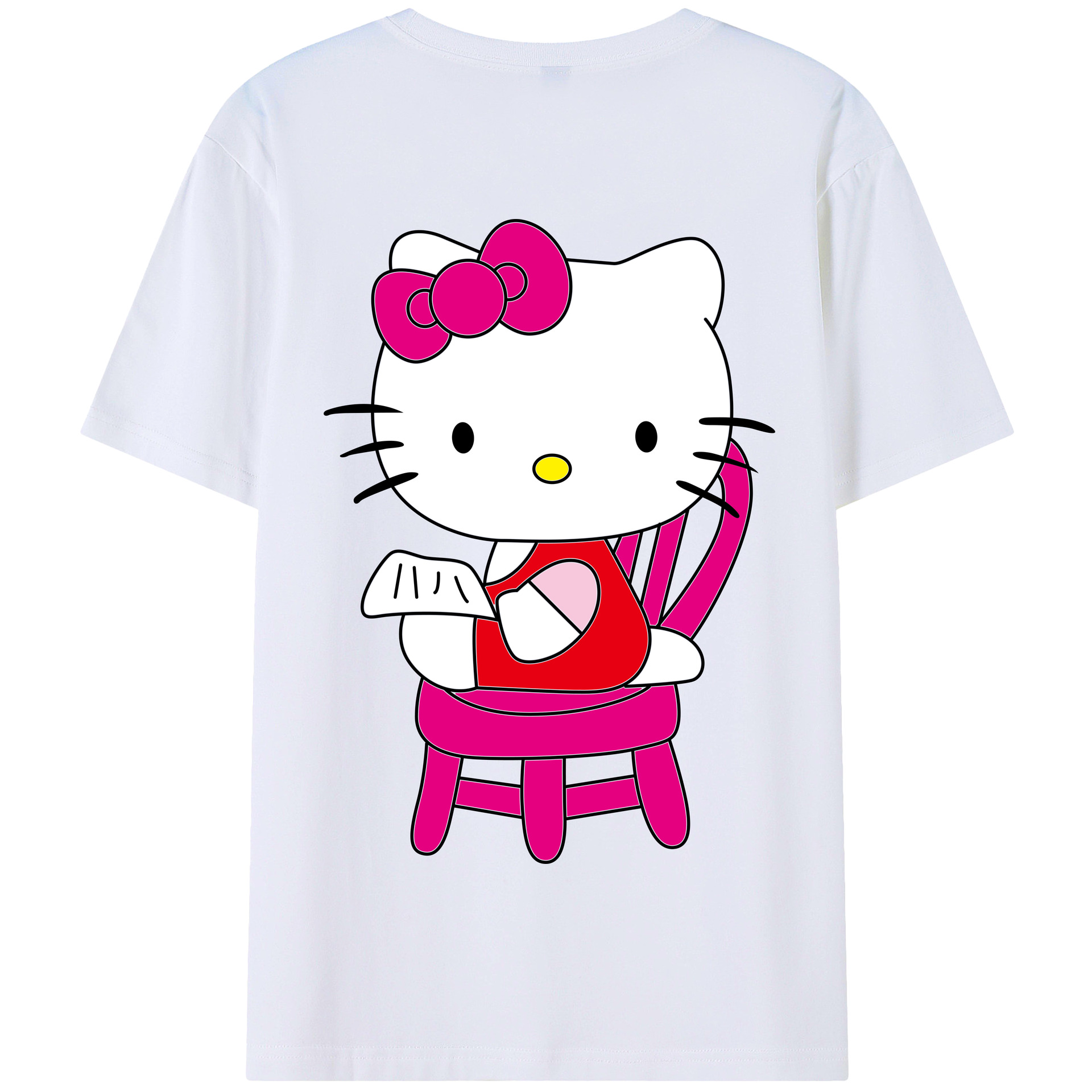 （画像用） Hello Kitty ハローキティ 綿100％半袖Tシャツ（背面プリント）