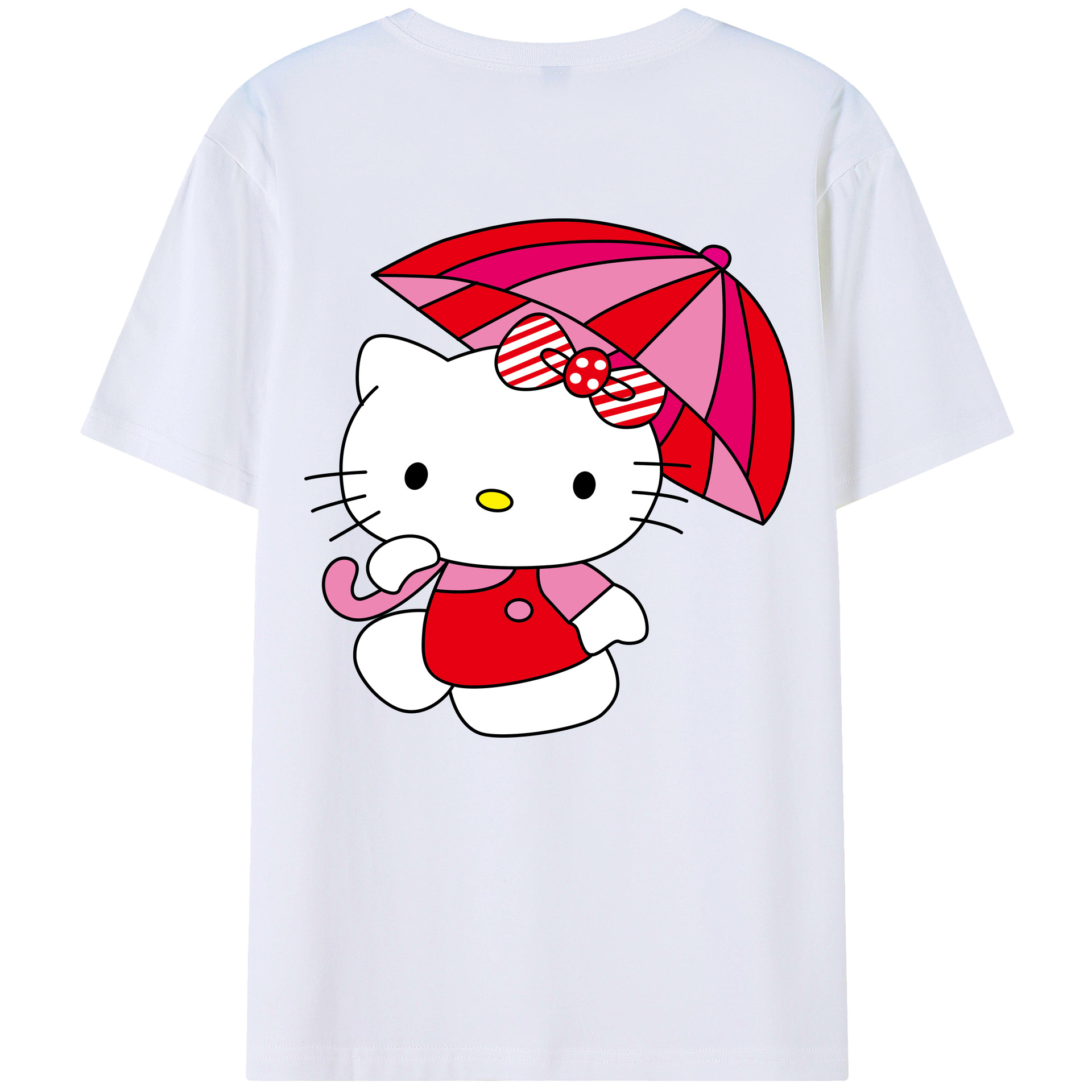 （画像用） Hello Kitty ハローキティ 綿100％半袖Tシャツ（背面プリント）