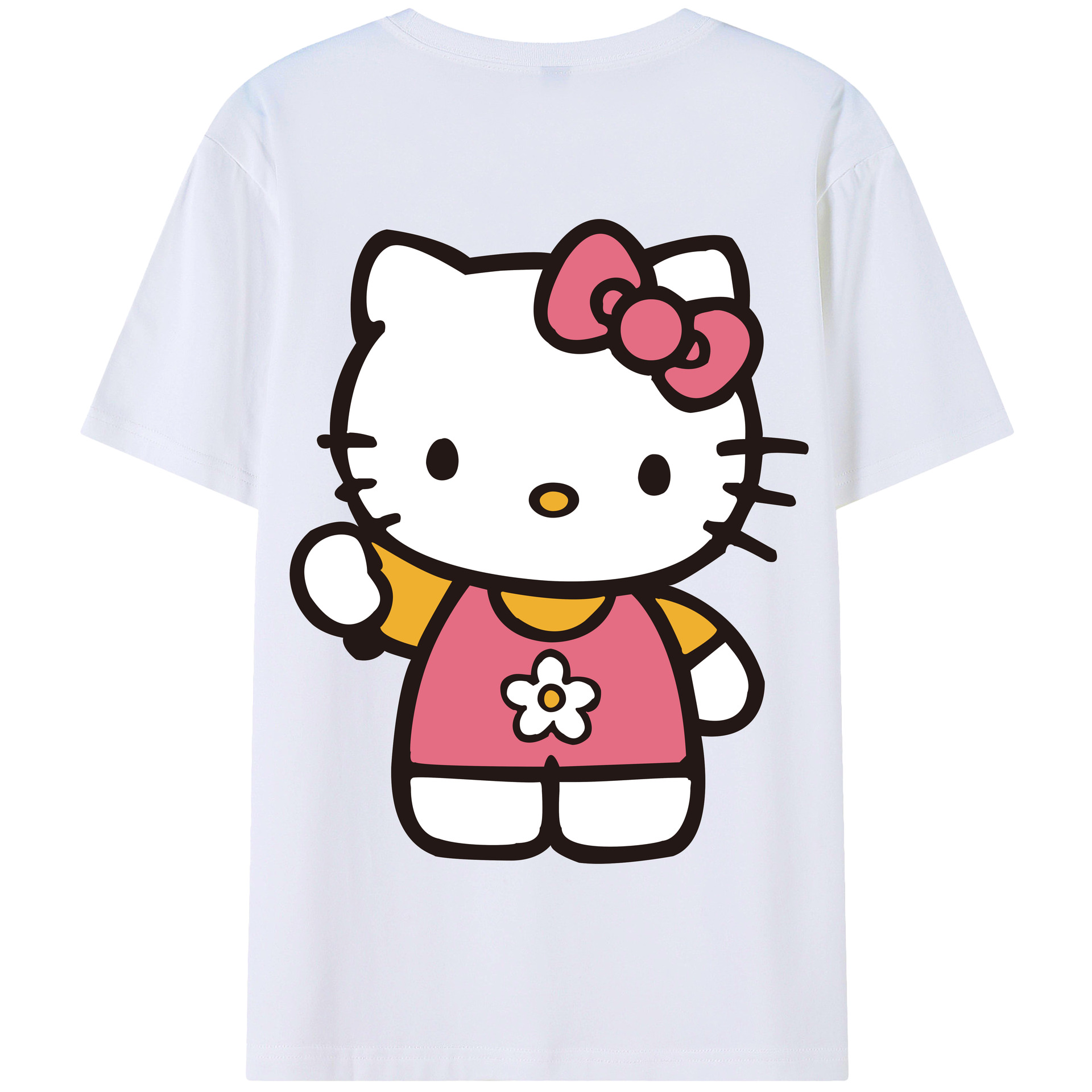 （画像用） Hello Kitty ハローキティ 綿100％半袖Tシャツ（背面プリント）