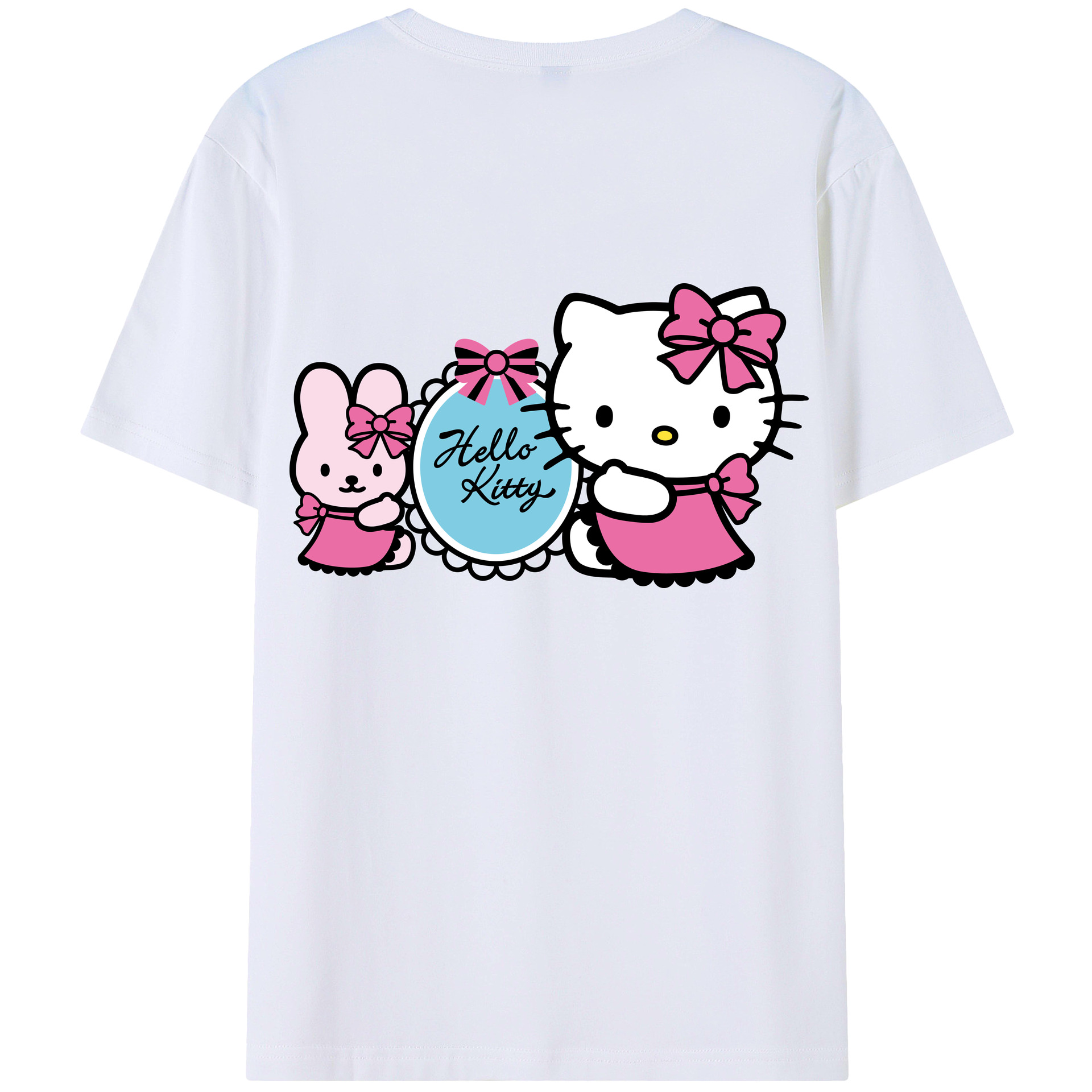 （画像用） Hello Kitty ハローキティ 綿100％半袖Tシャツ（背面プリント）