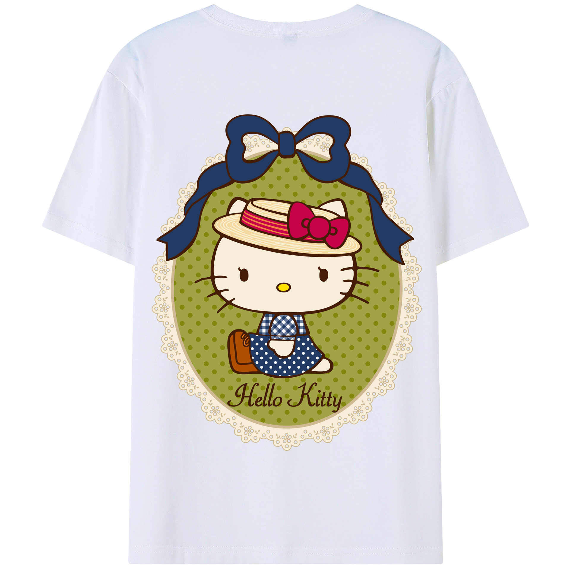 （画像用） Hello Kitty ハローキティ 綿100％半袖Tシャツ（背面プリント）