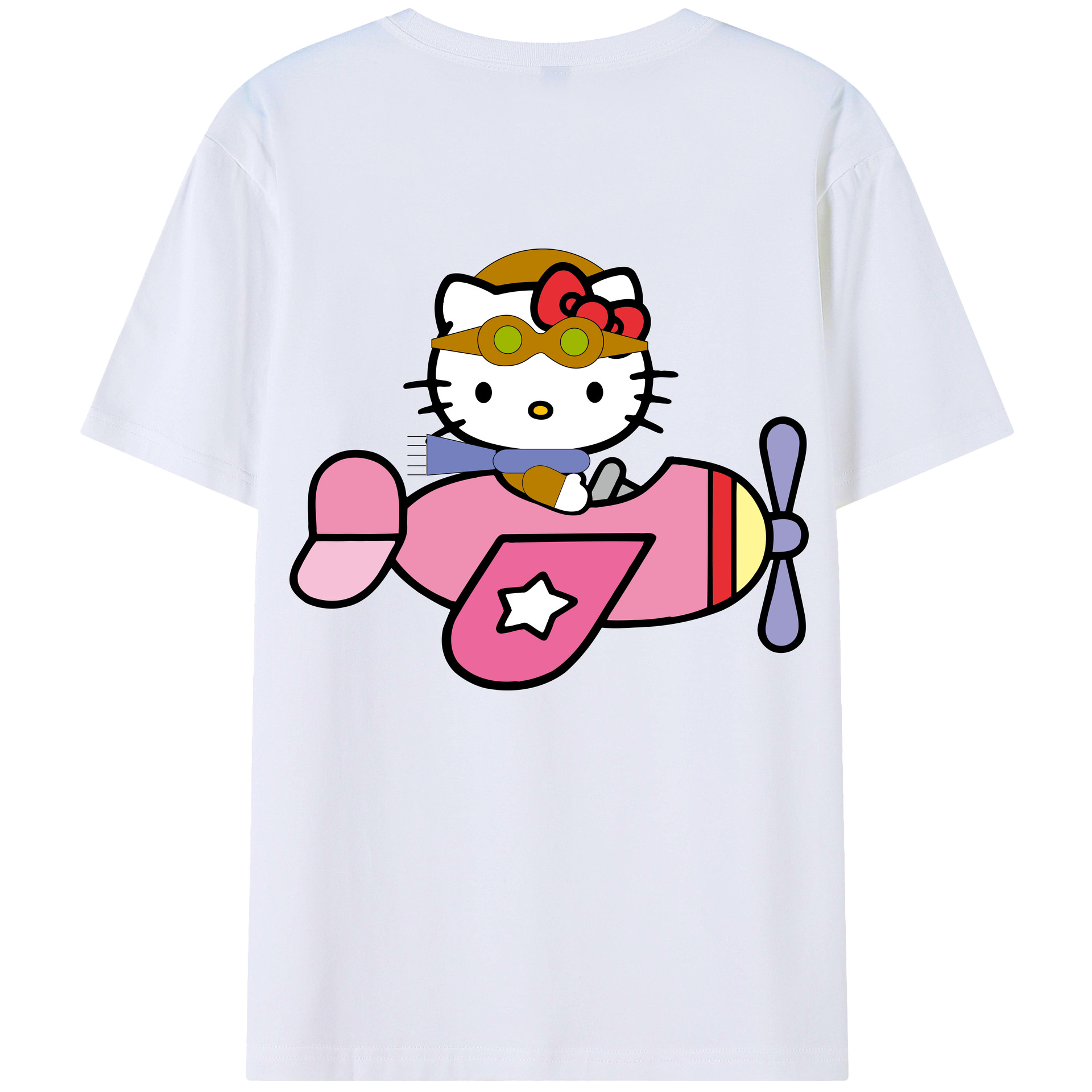 （画像用） Hello Kitty ハローキティ 綿100％半袖Tシャツ（背面プリント）