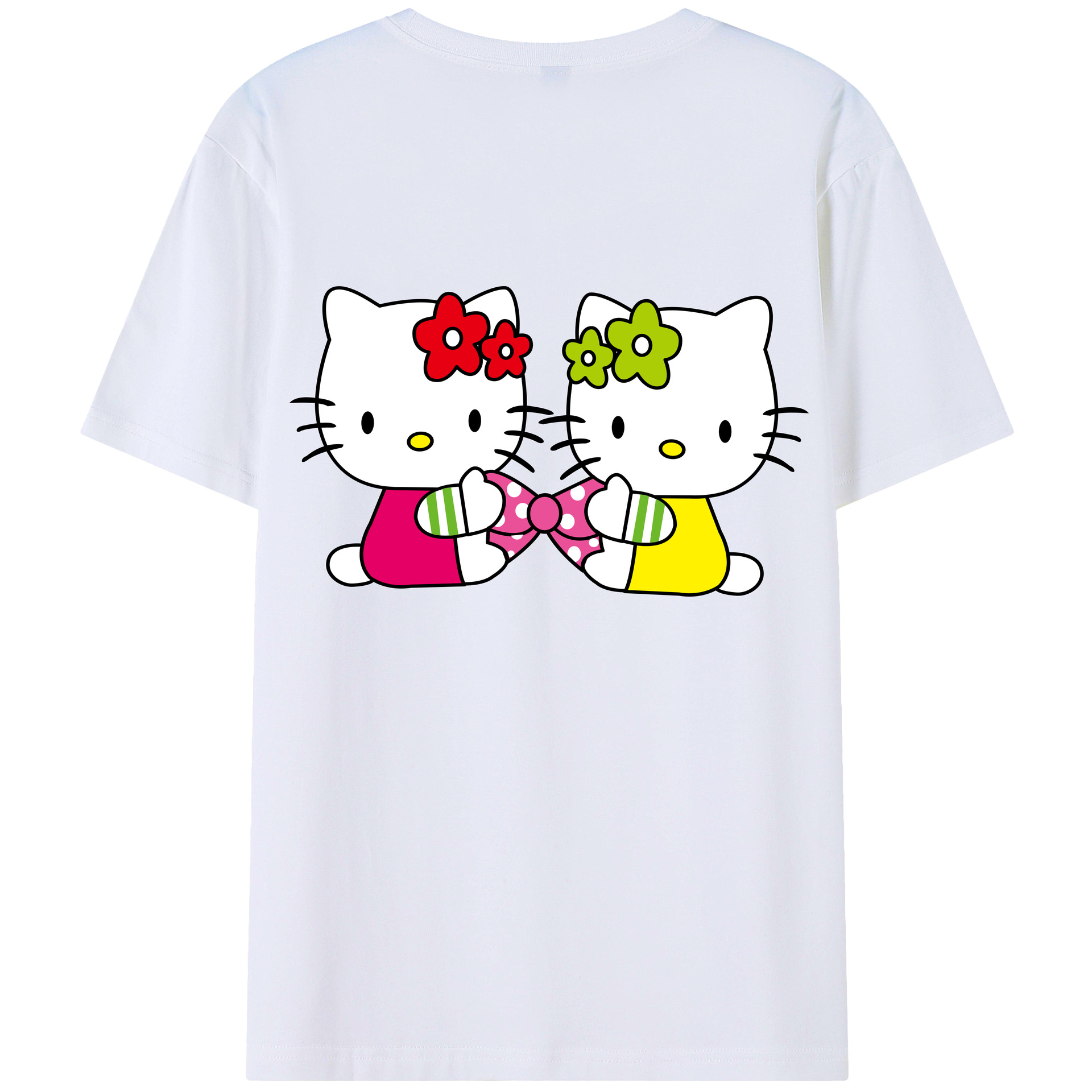 （画像用） Hello Kitty ハローキティ 綿100％半袖Tシャツ（背面プリント）