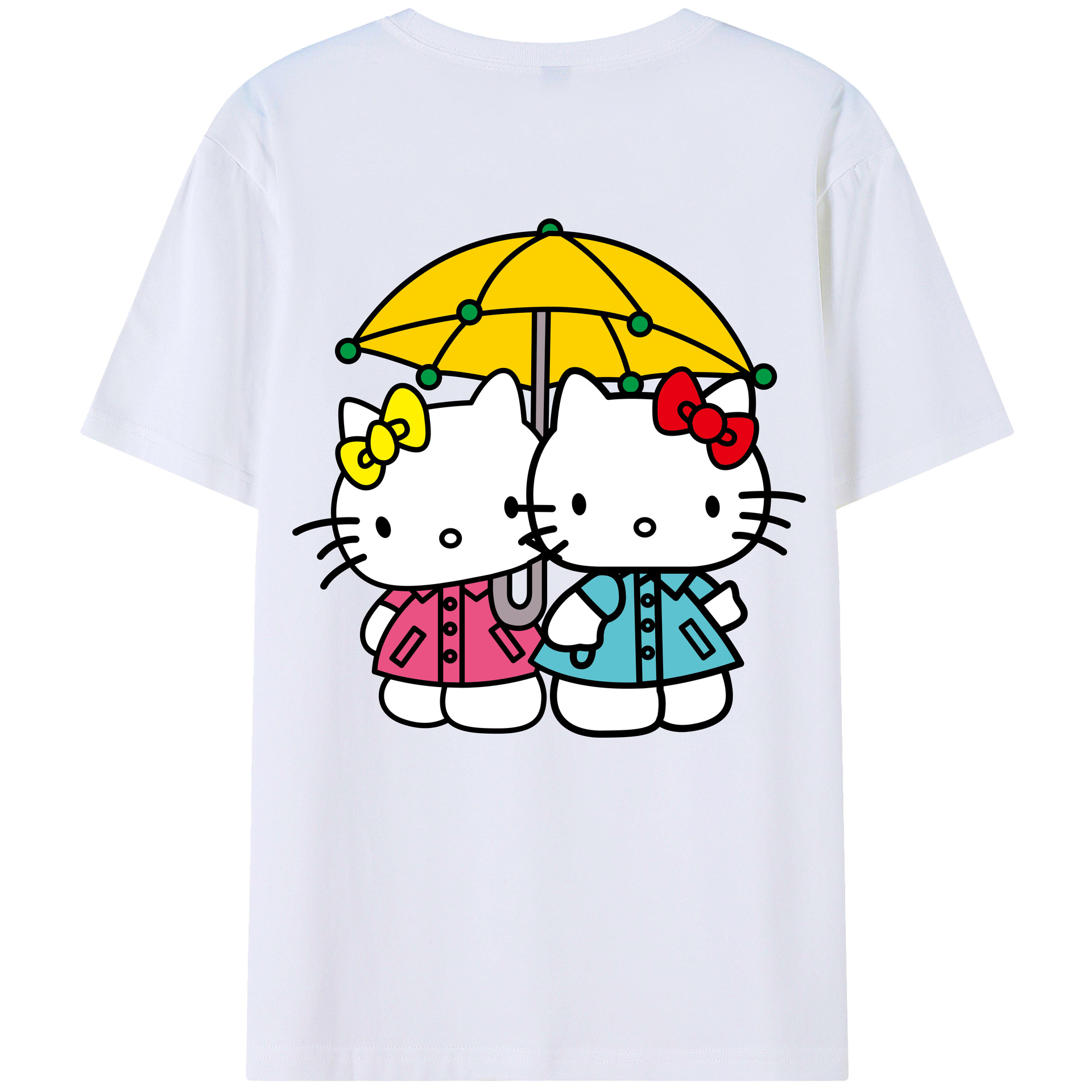（画像用） Hello Kitty ハローキティ 綿100％半袖Tシャツ（背面プリント）