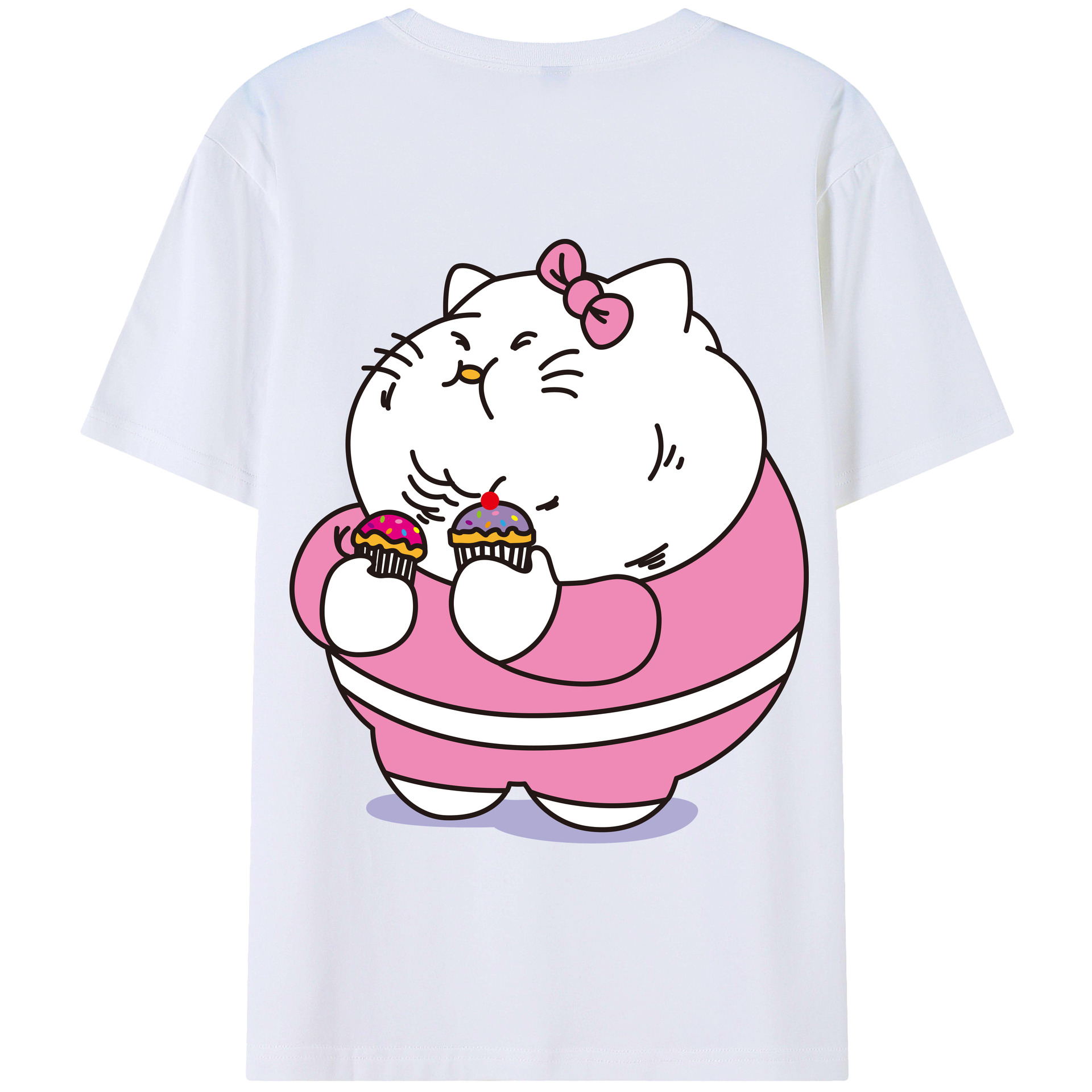 （画像用） Hello Kitty ハローキティ 綿100％半袖Tシャツ（背面プリント）