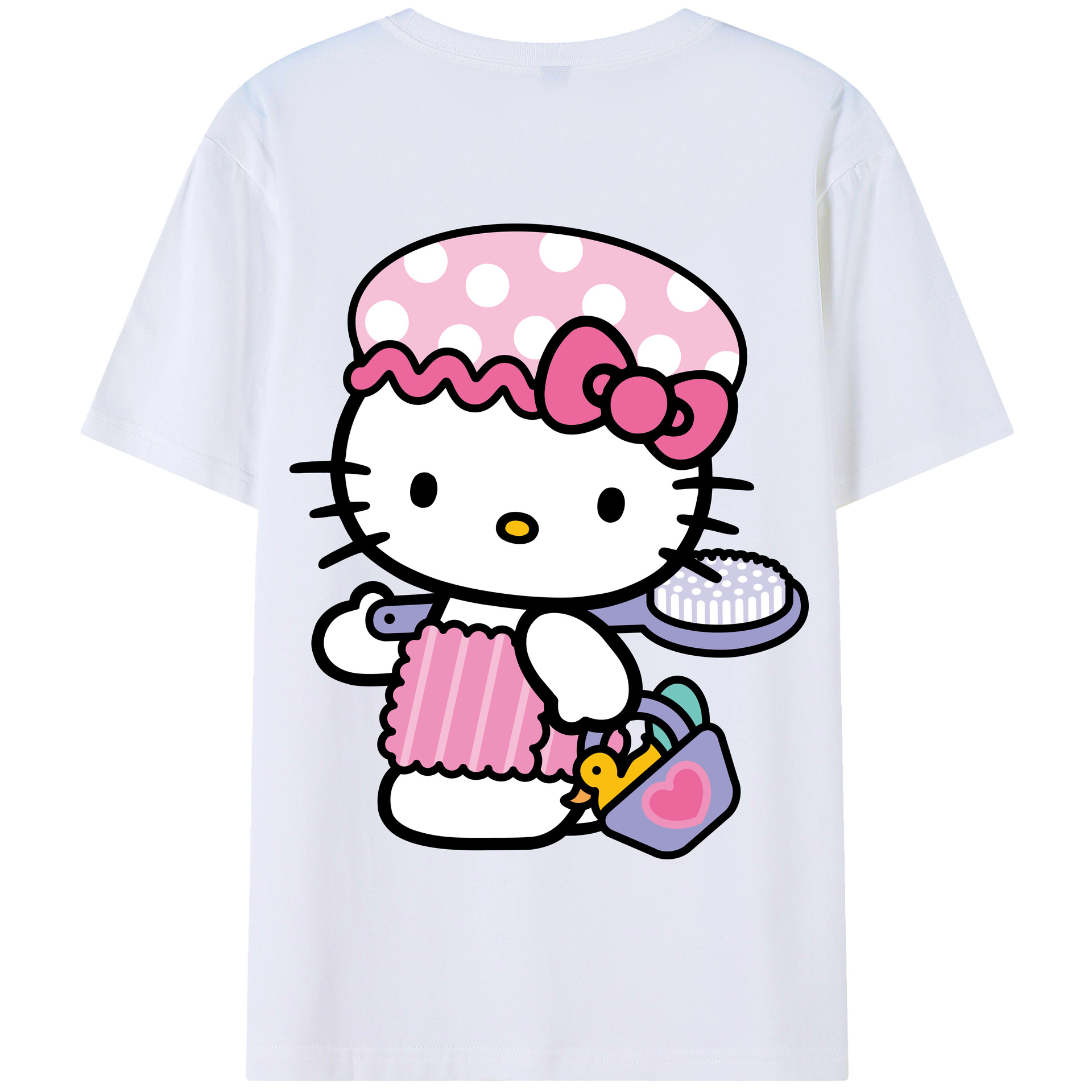 （画像用） Hello Kitty ハローキティ 綿100％半袖Tシャツ（背面プリント）