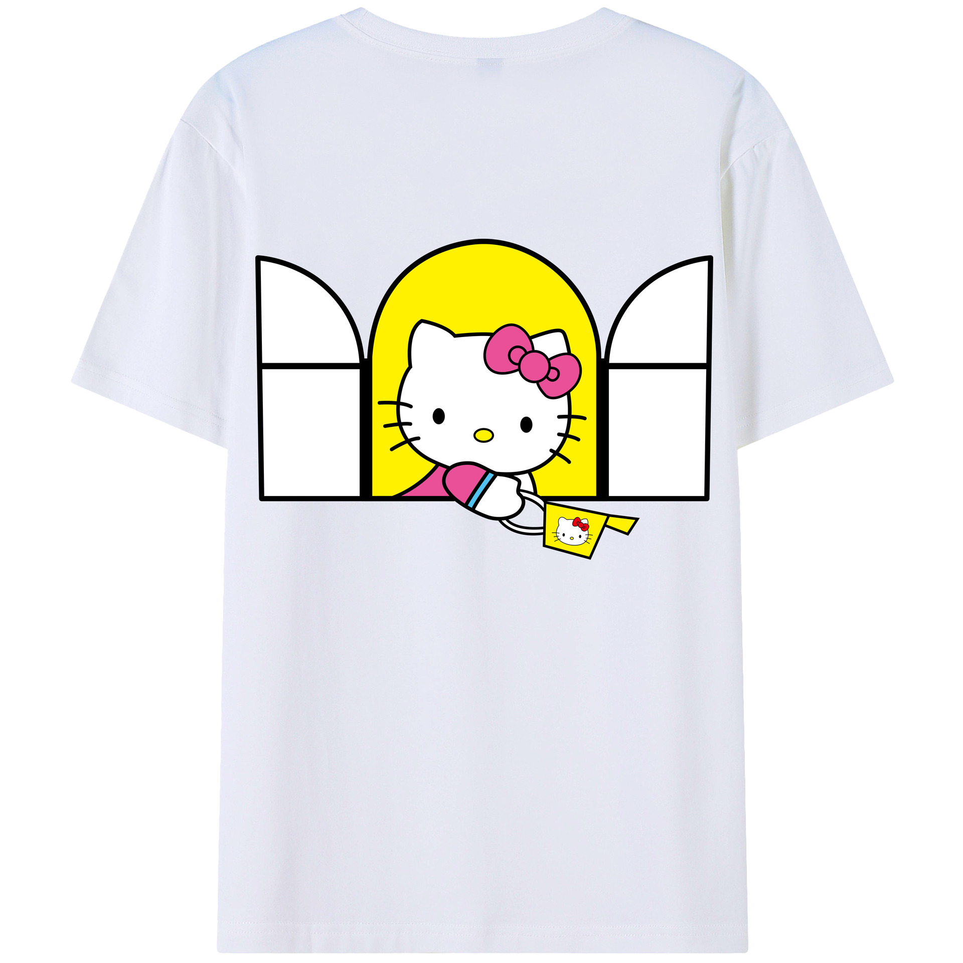 （画像用） Hello Kitty ハローキティ 綿100％半袖Tシャツ（背面プリント）