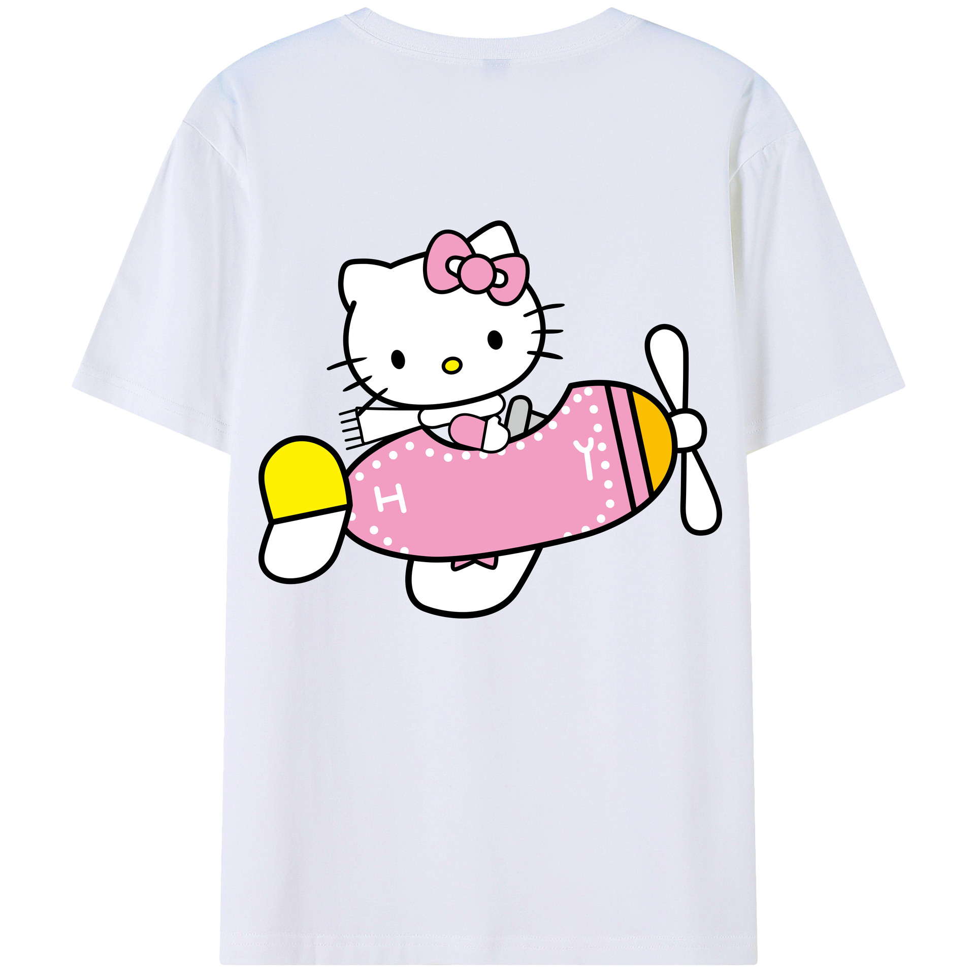 （画像用） Hello Kitty ハローキティ 綿100％半袖Tシャツ（背面プリント）