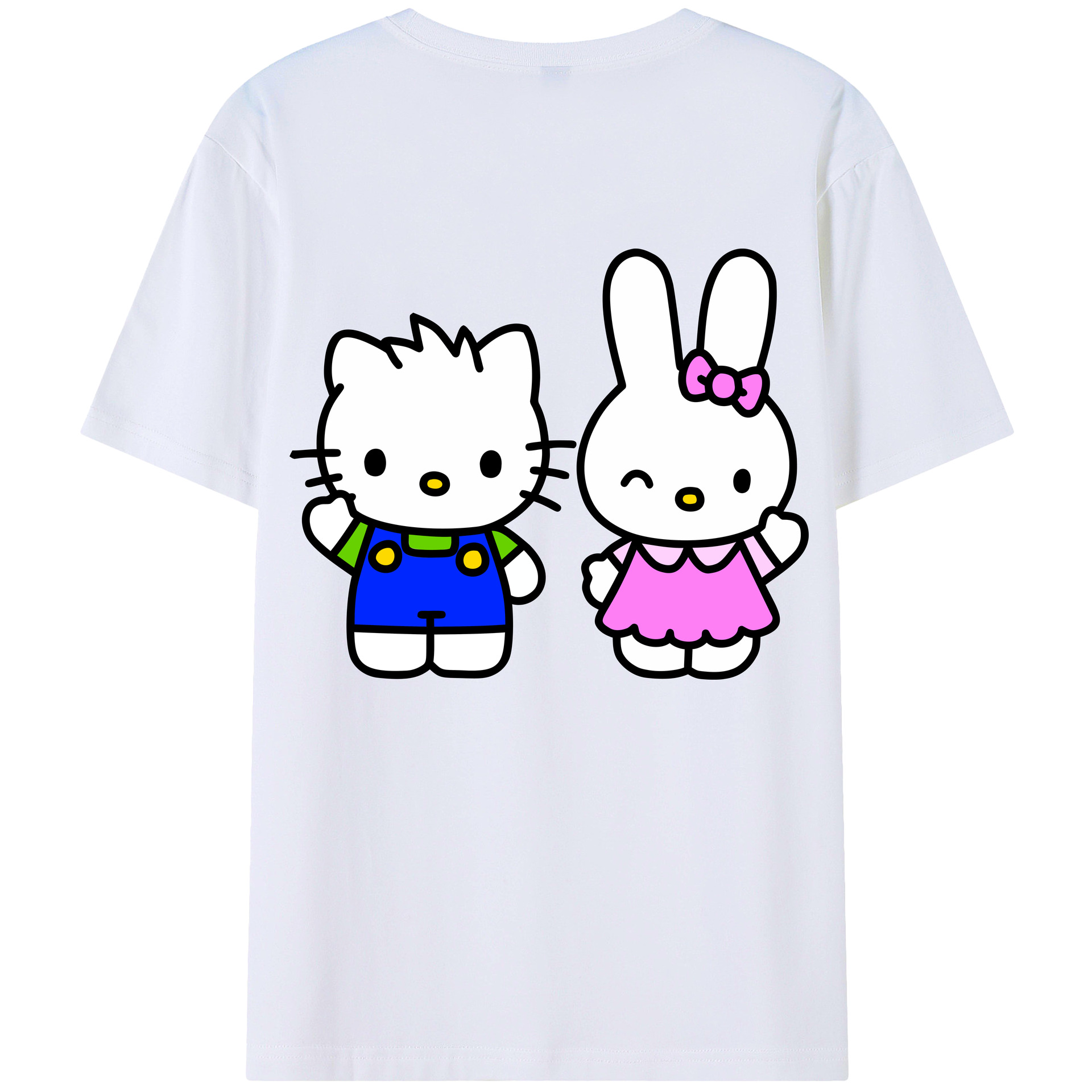 （画像用） Hello Kitty ハローキティ 綿100％半袖Tシャツ（背面プリント）
