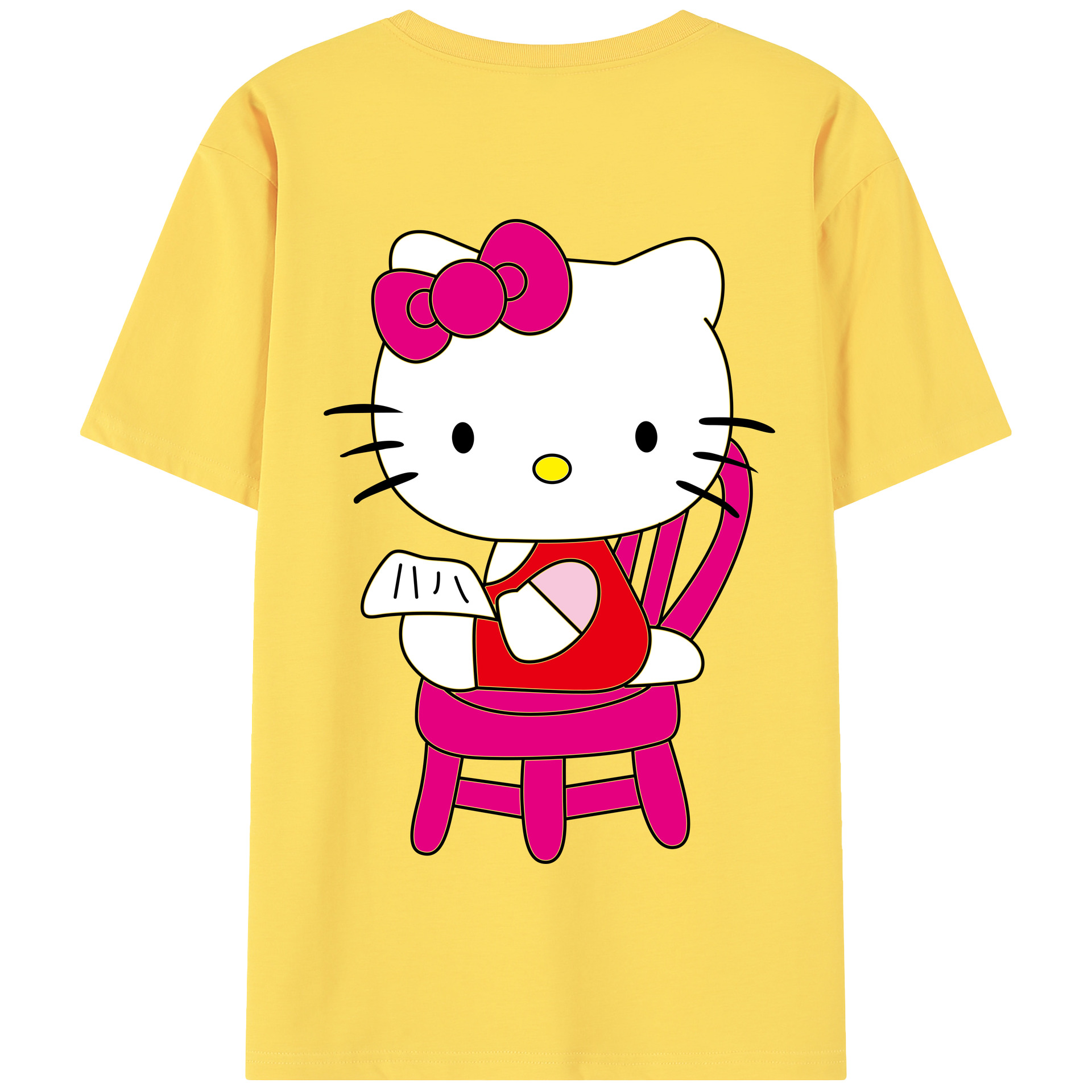 （画像用） Hello Kitty ハローキティ 綿100％半袖Tシャツ（背面プリント）